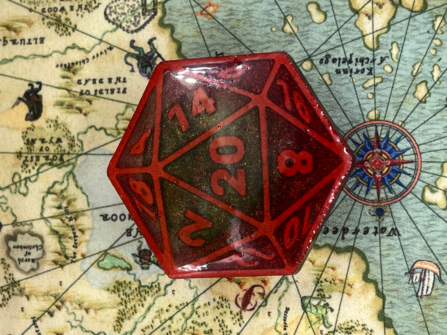 Vampiric inspired D20 phone grip