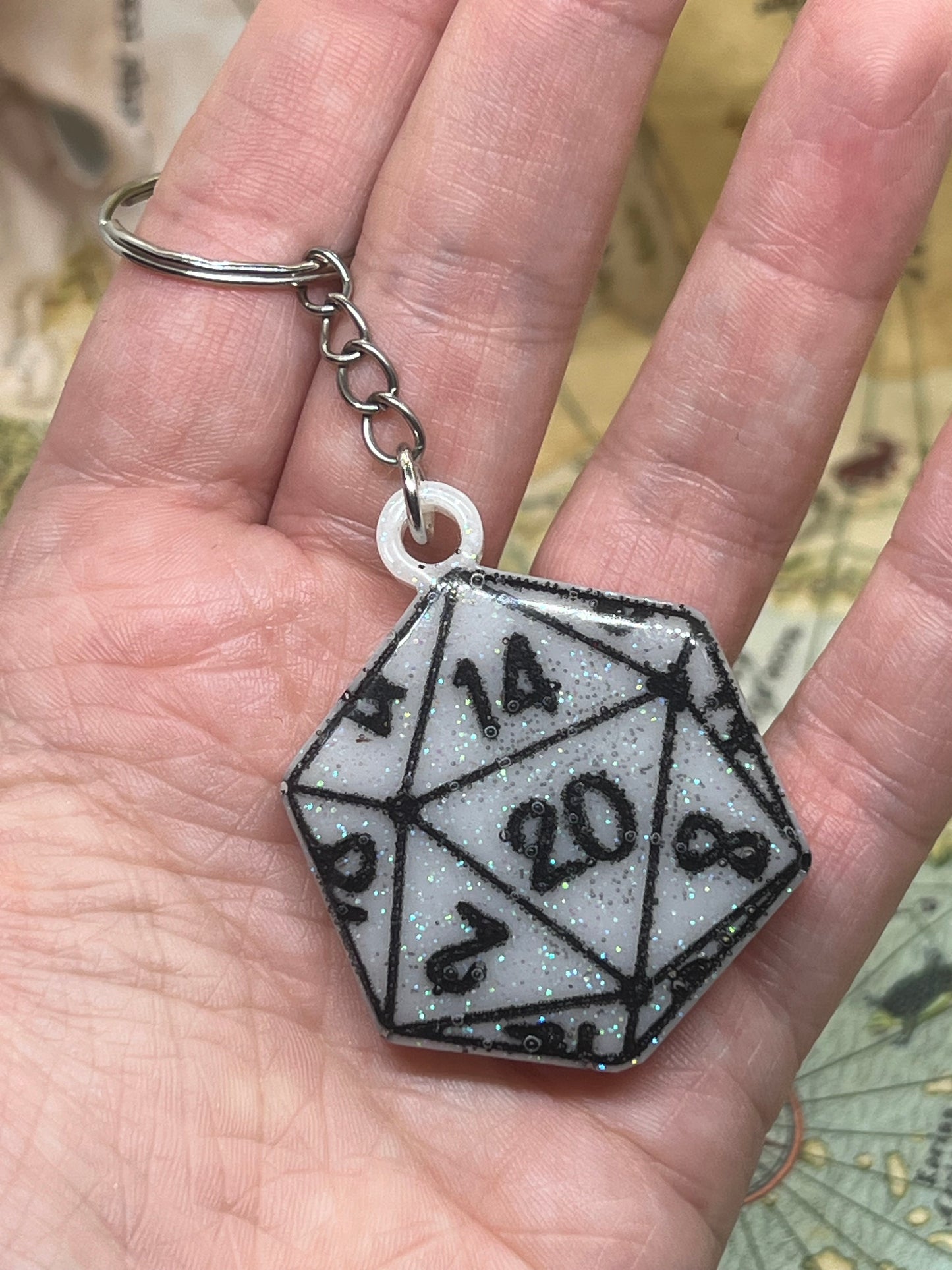 Nat 20 keychain