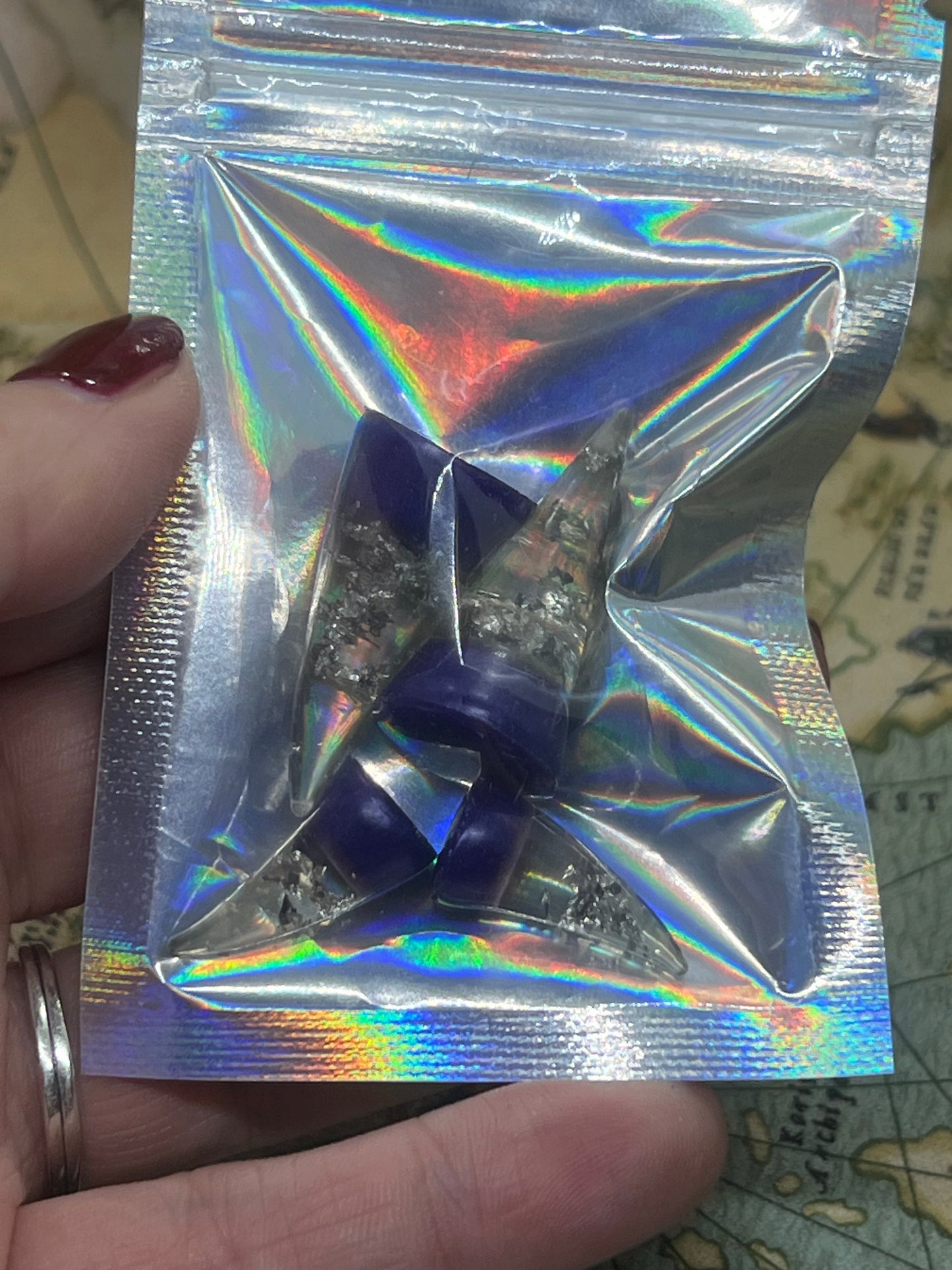 Purple and silver Demon Small Resin Horns For Cosplay