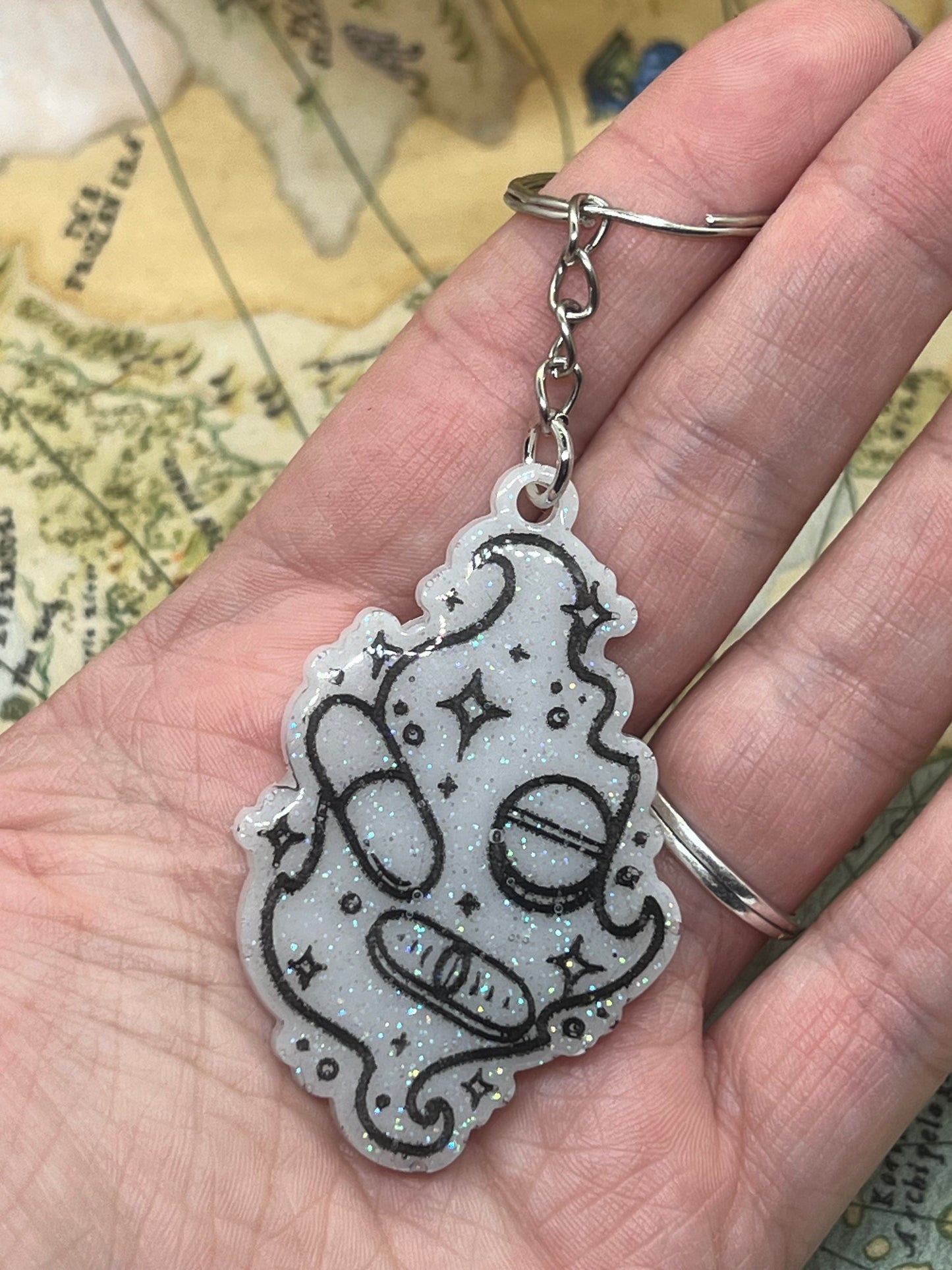 Mystical pill keychain