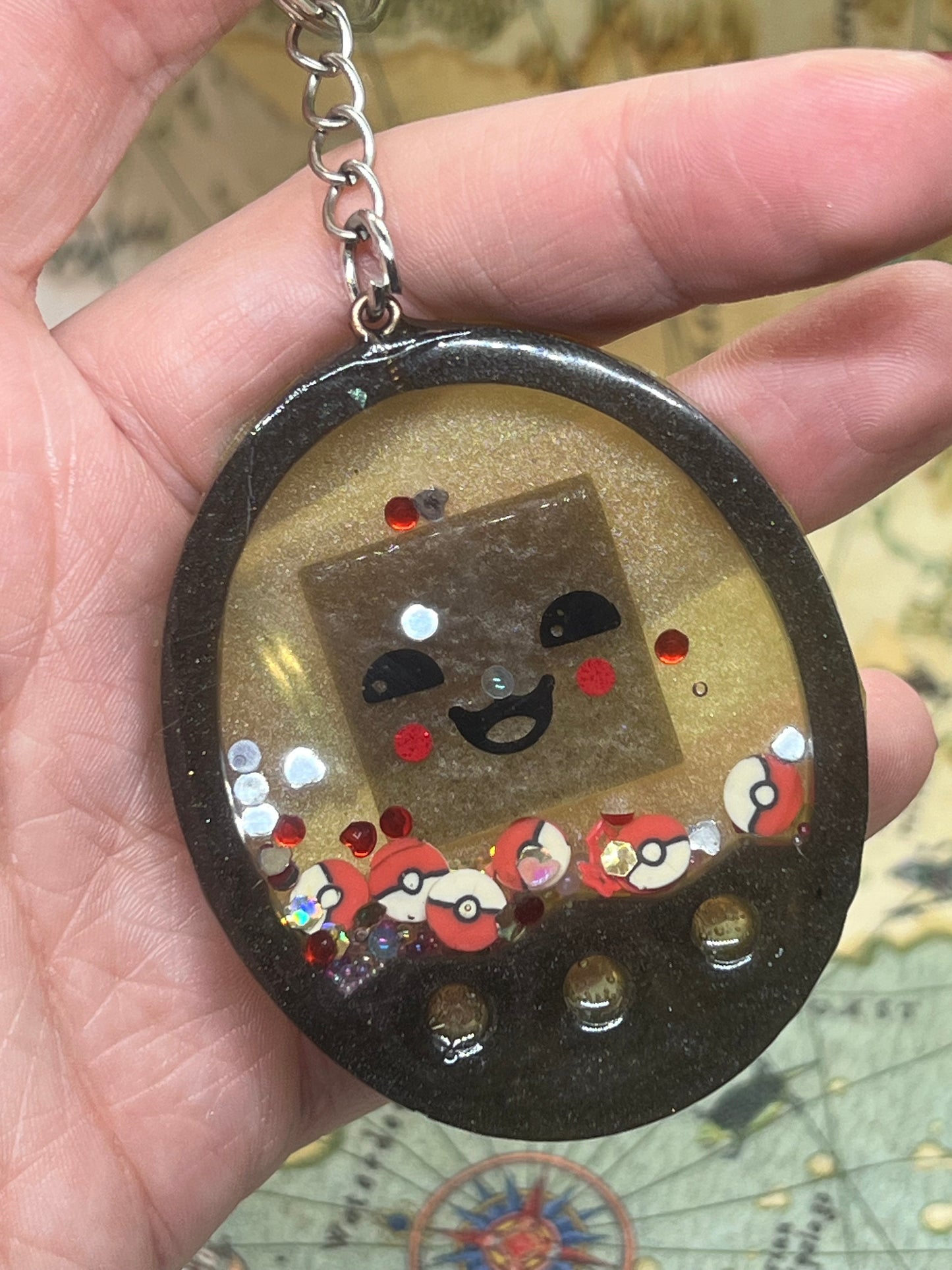 Pocket monster inspired keychain