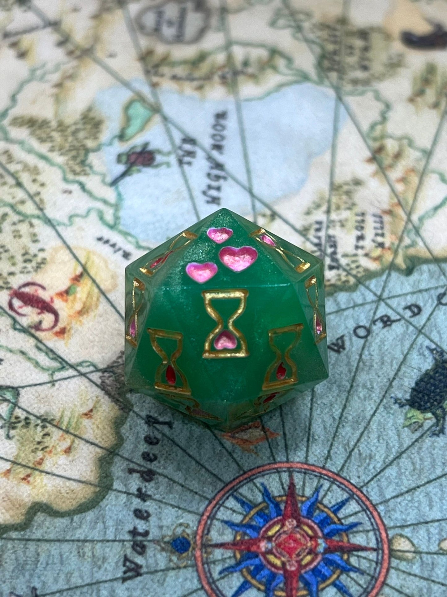 Gelatinous Cube D20 Death Save Dice Handmade Resin Dice