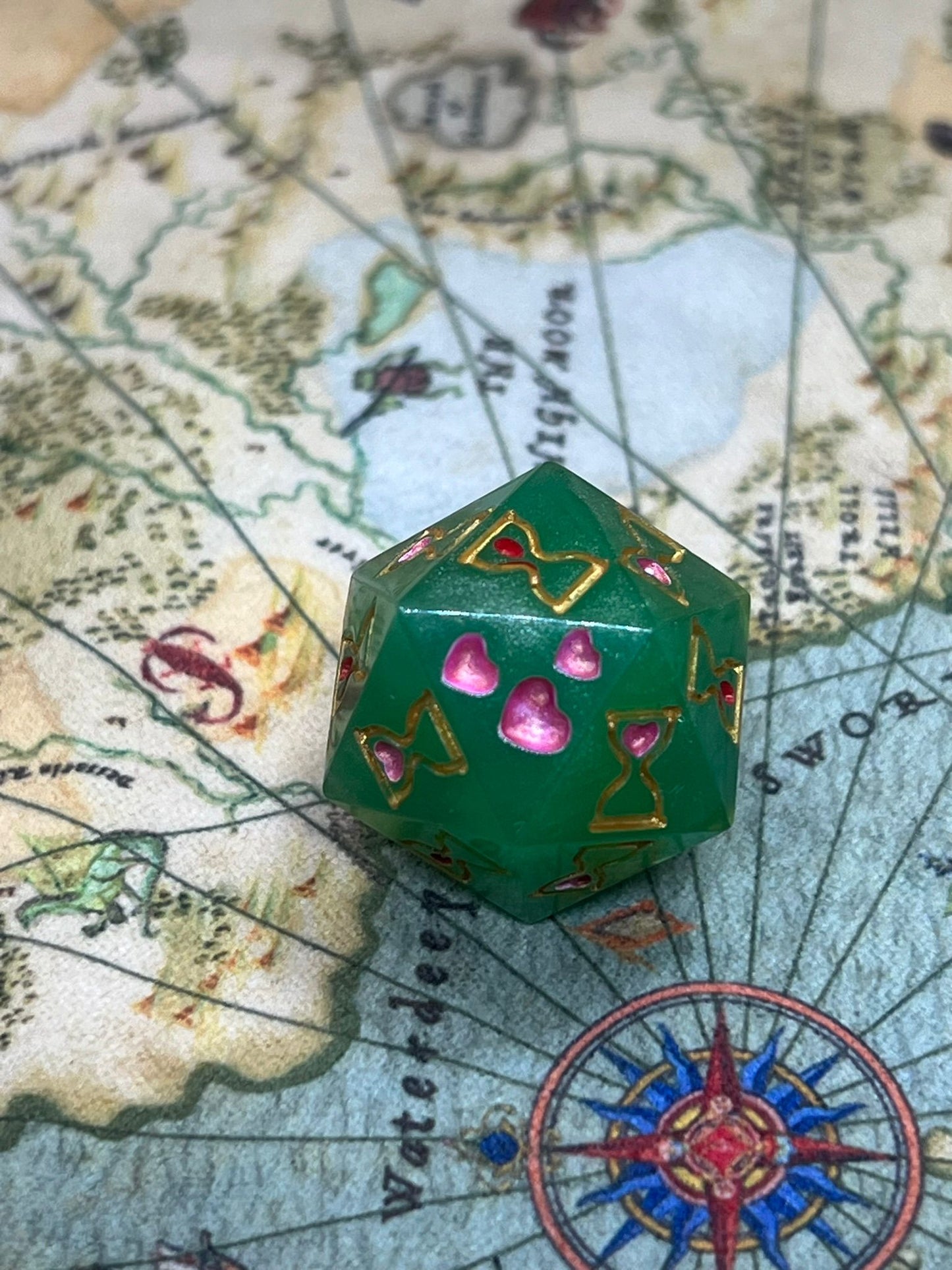 Gelatinous Cube D20 Death Save Dice Handmade Resin Dice