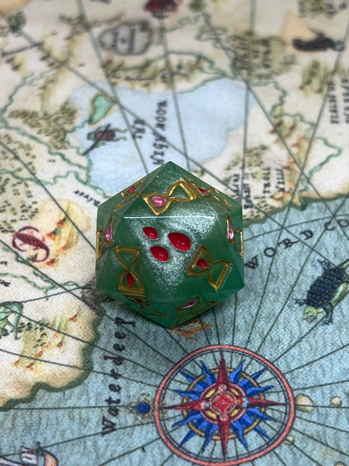 Gelatinous Cube D20 Death Save Dice Handmade Resin Dice