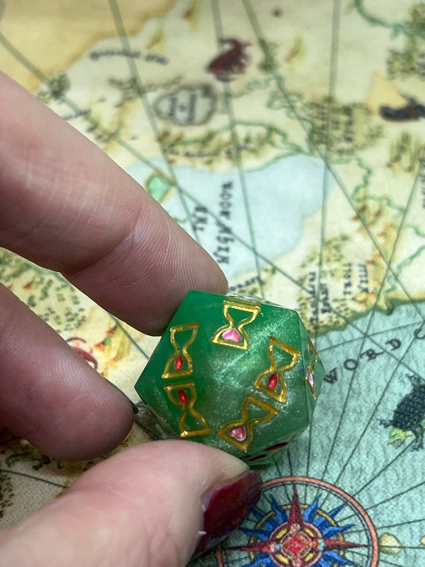 Gelatinous Cube D20 Death Save Dice Handmade Resin Dice