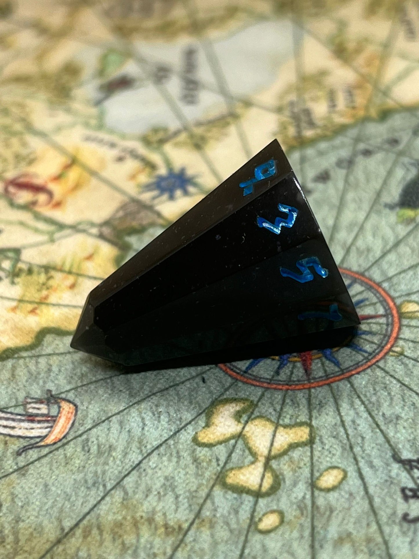 Obsidian Firebolt D10 Handmade Resin Dice