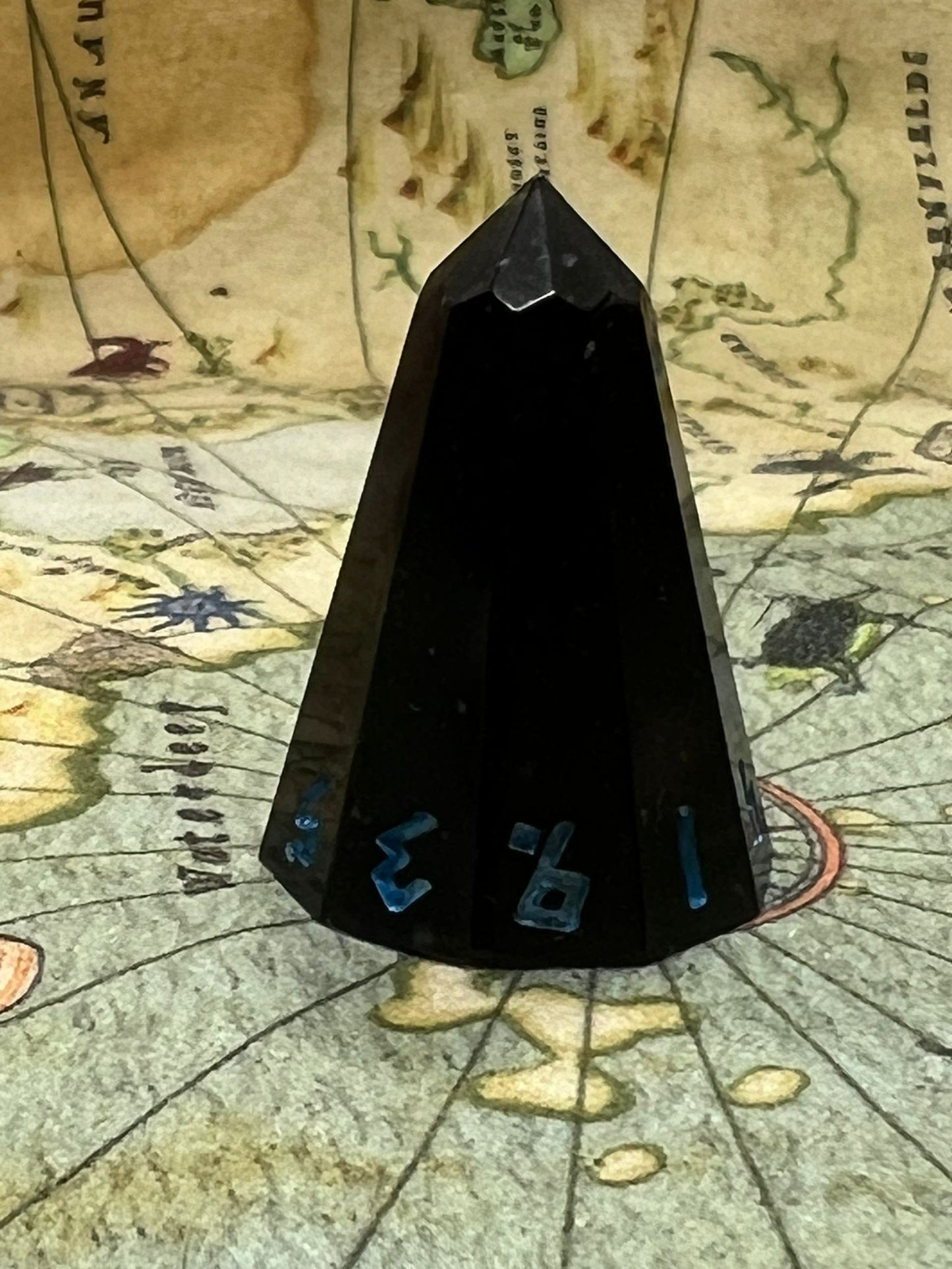 Obsidian Firebolt D10 Handmade Resin Dice