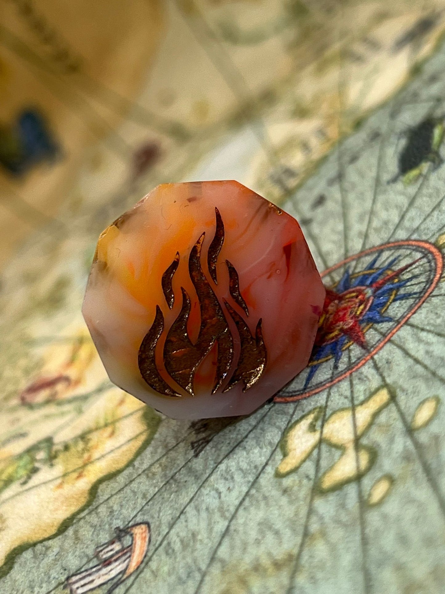 Candycorn Firebolt D10 Handmade Resin Dice