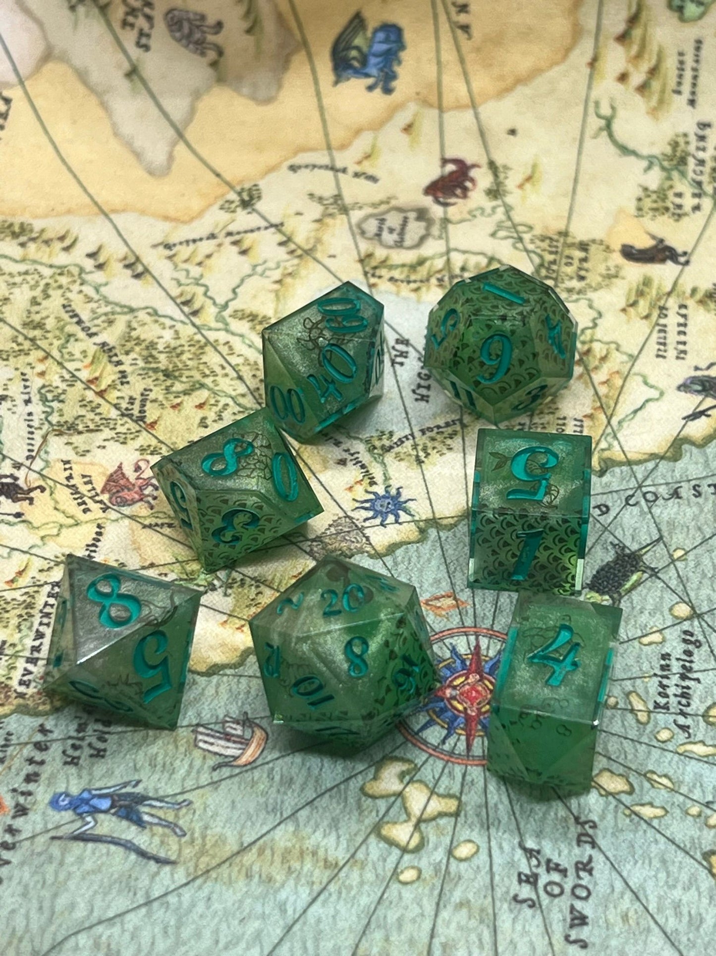 Merfok Handmade Sharp Edge Resin Dice Sets