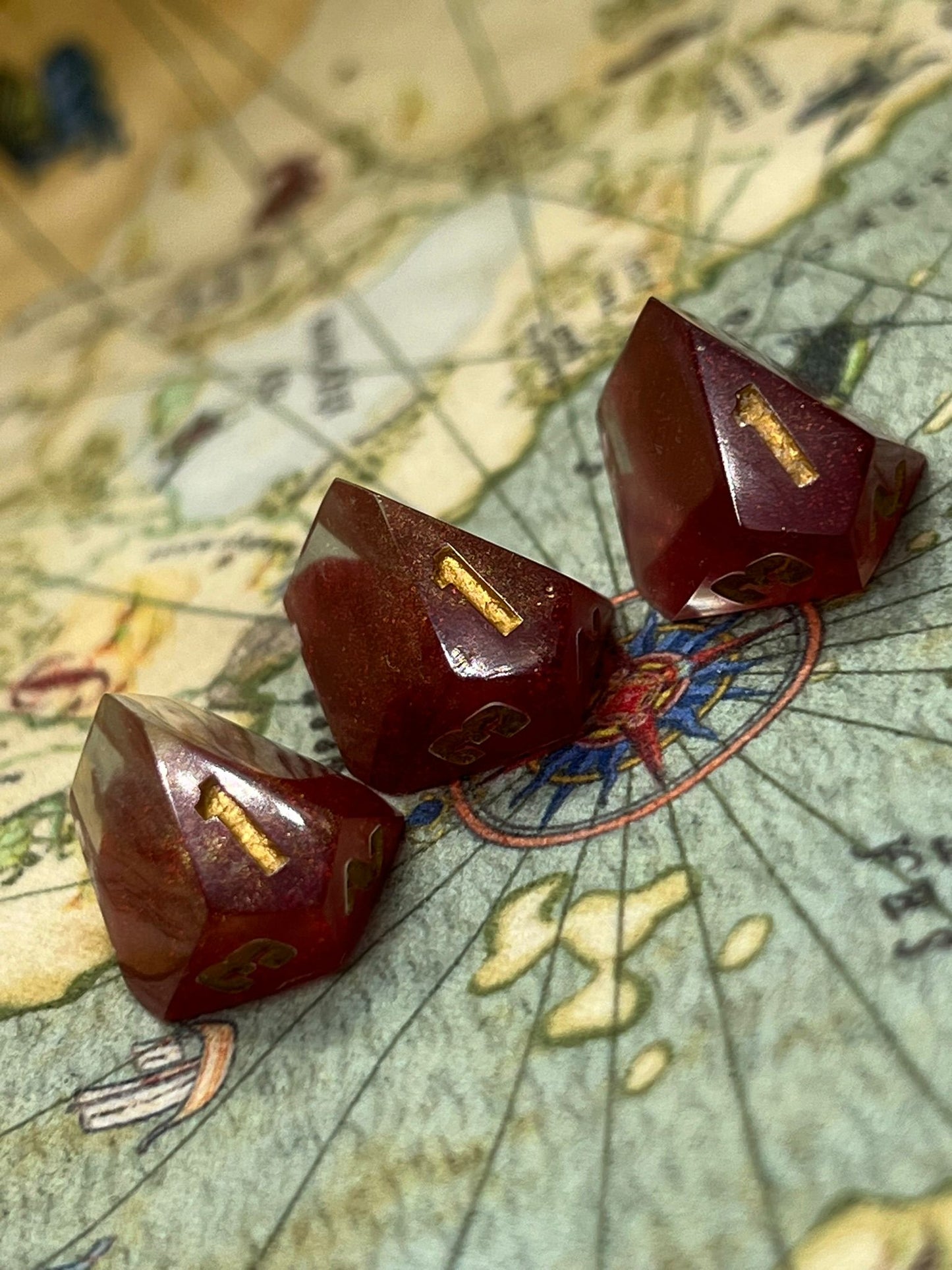 Ravenloft Handmade 3 X D3 Resin Dice Set