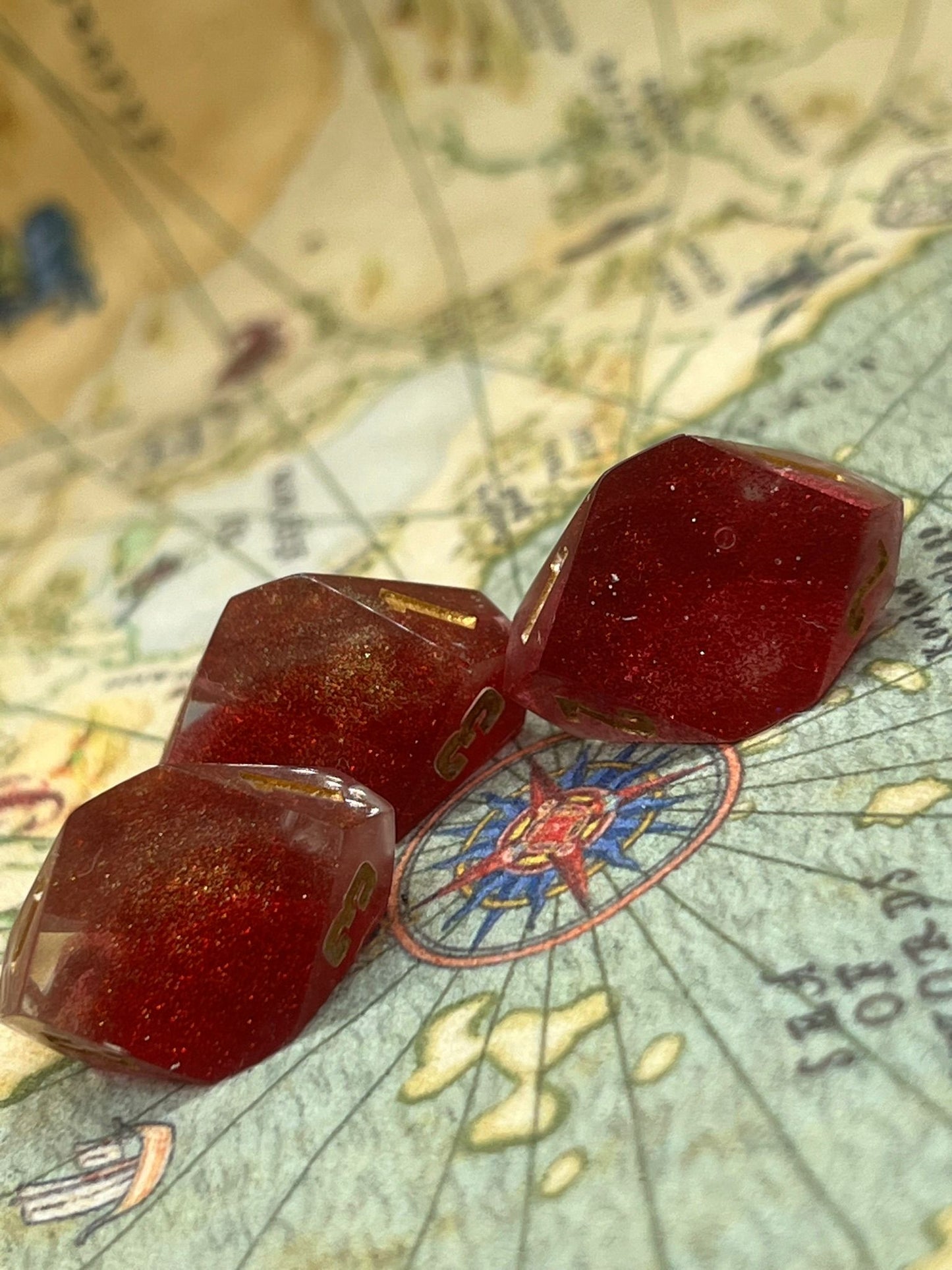 Ravenloft Handmade 3 X D3 Resin Dice Set