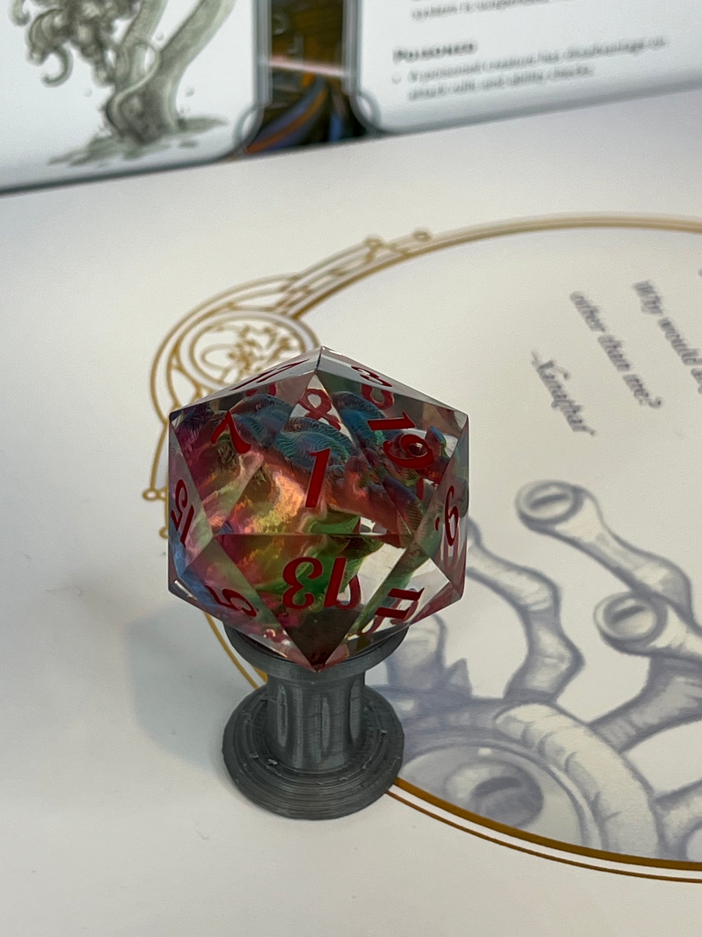 Dragon Head 35MM Handmade Resin Chonky D20
