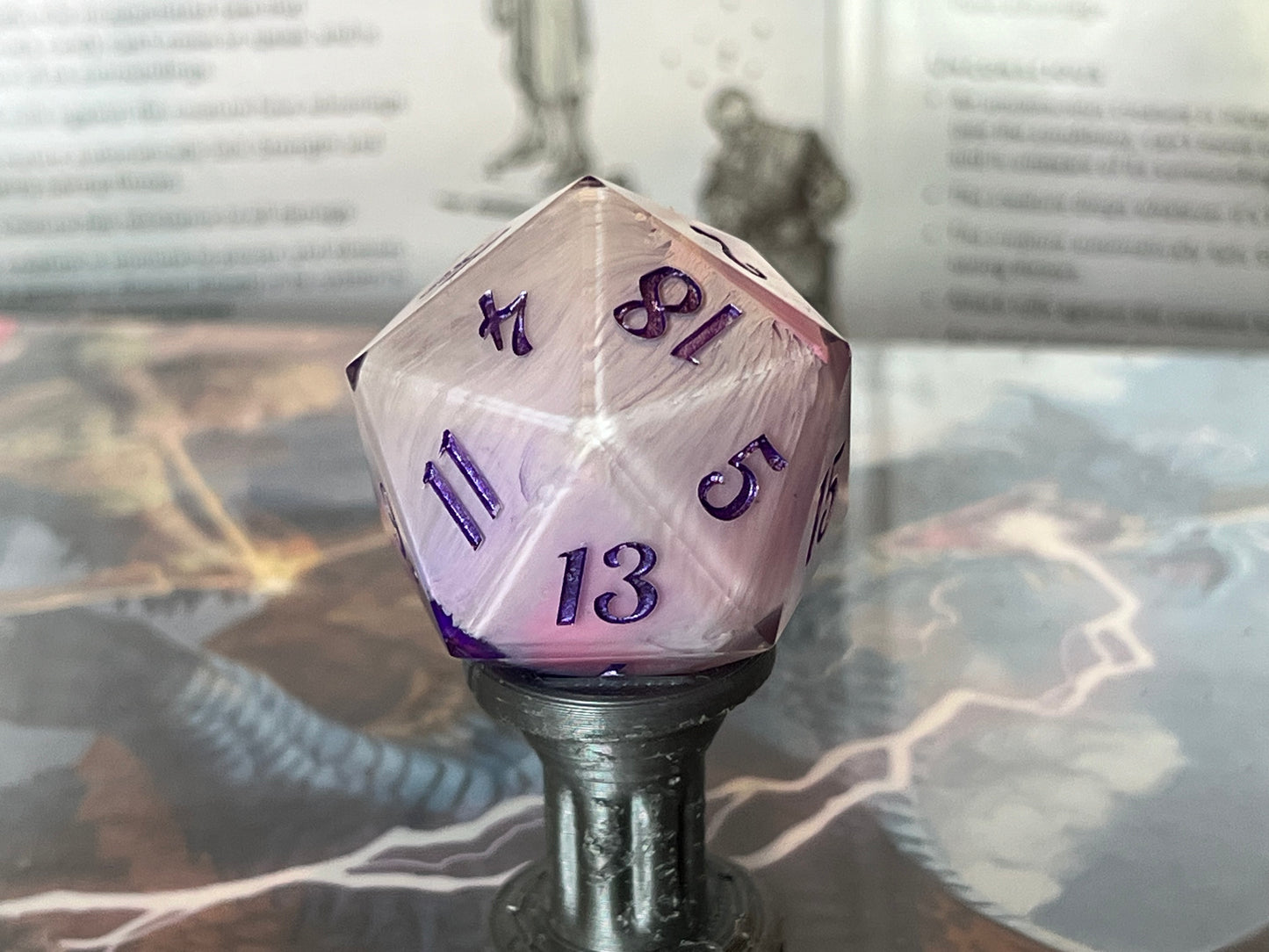Purple Rain Handmade 35MM Resin Chonk D20
