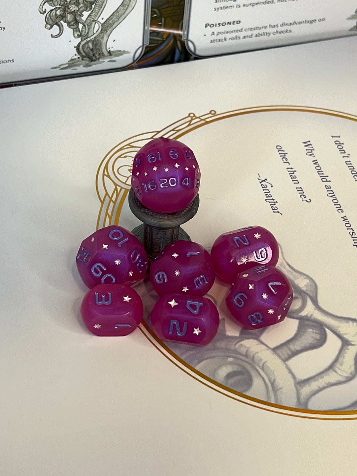 On Wednesdays We Wear Pink Handmade Orb Resin Dice Set