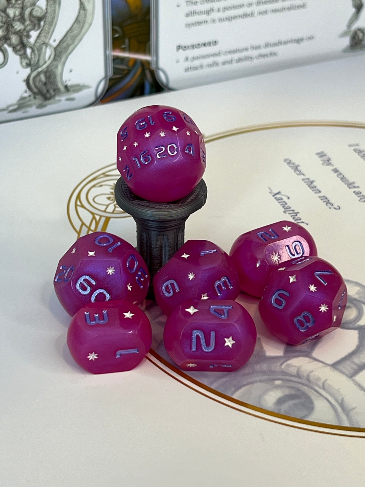 On Wednesdays We Wear Pink Handmade Orb Resin Dice Set