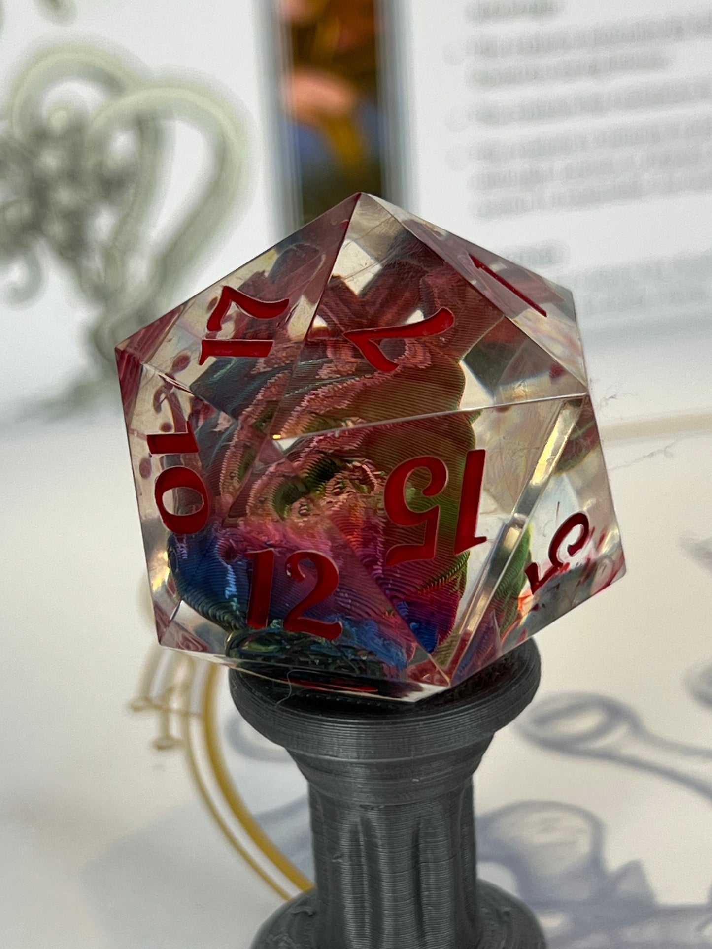 Dragon Head 35MM Handmade Resin Chonky D20