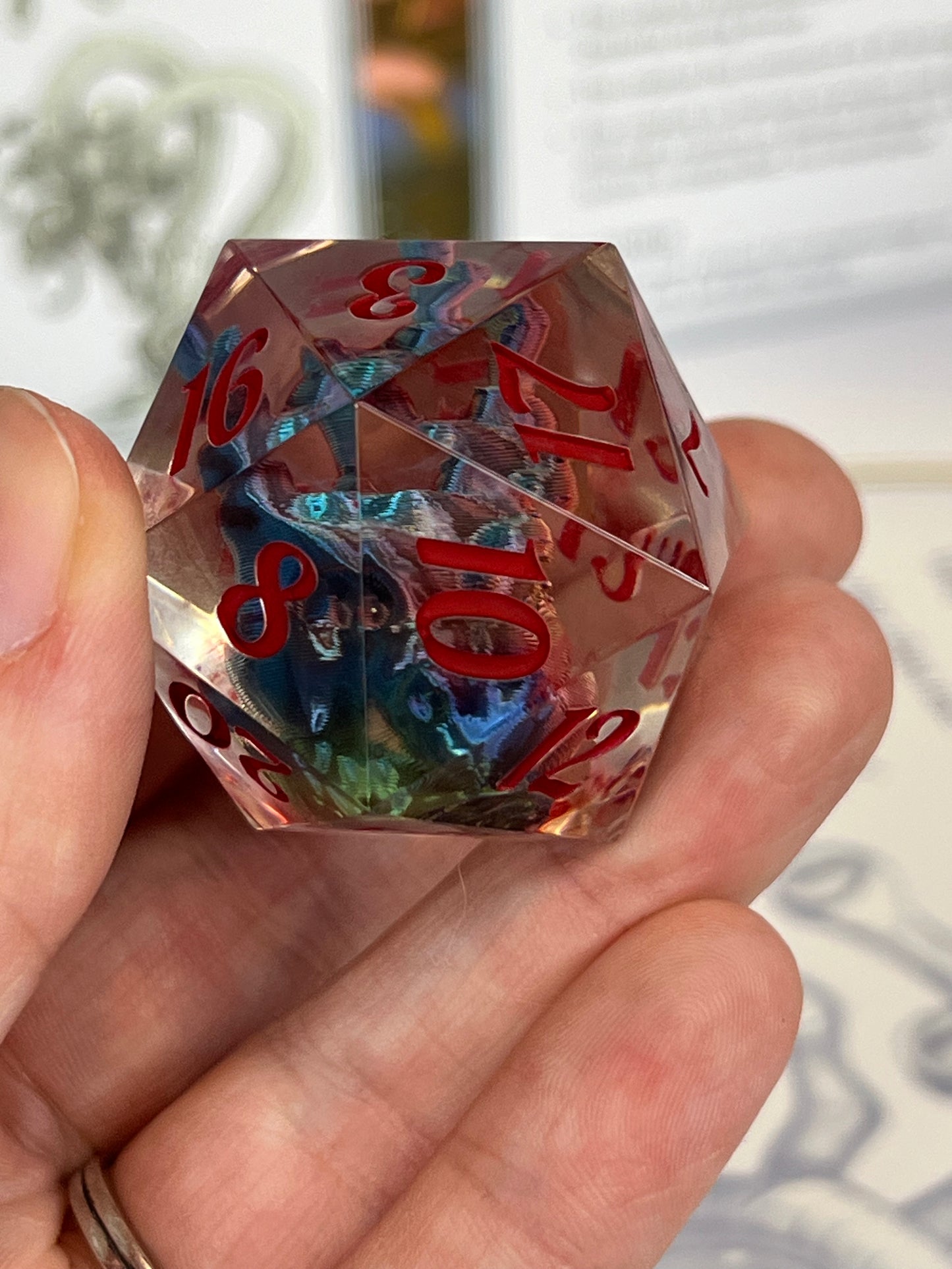 Dragon Head 35MM Handmade Resin Chonky D20