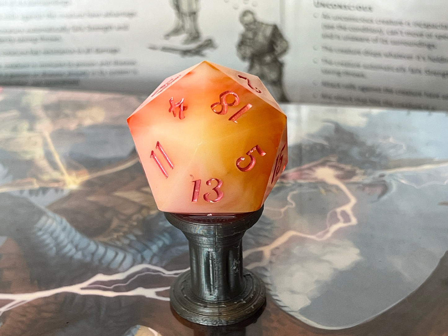 Summer Cocktail Handmade 35MM Resin Chonk Dice D20