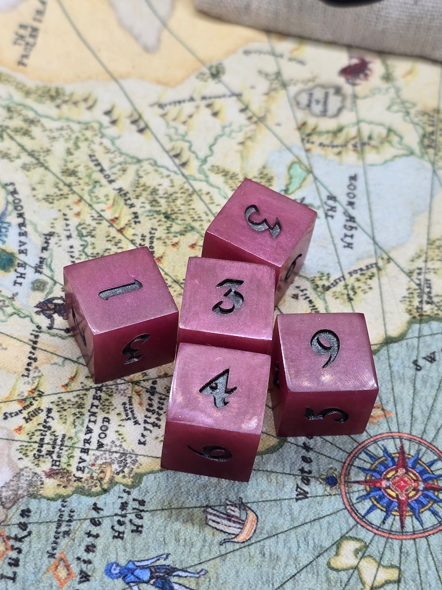 Pink tricks. Handmade 5 X D6