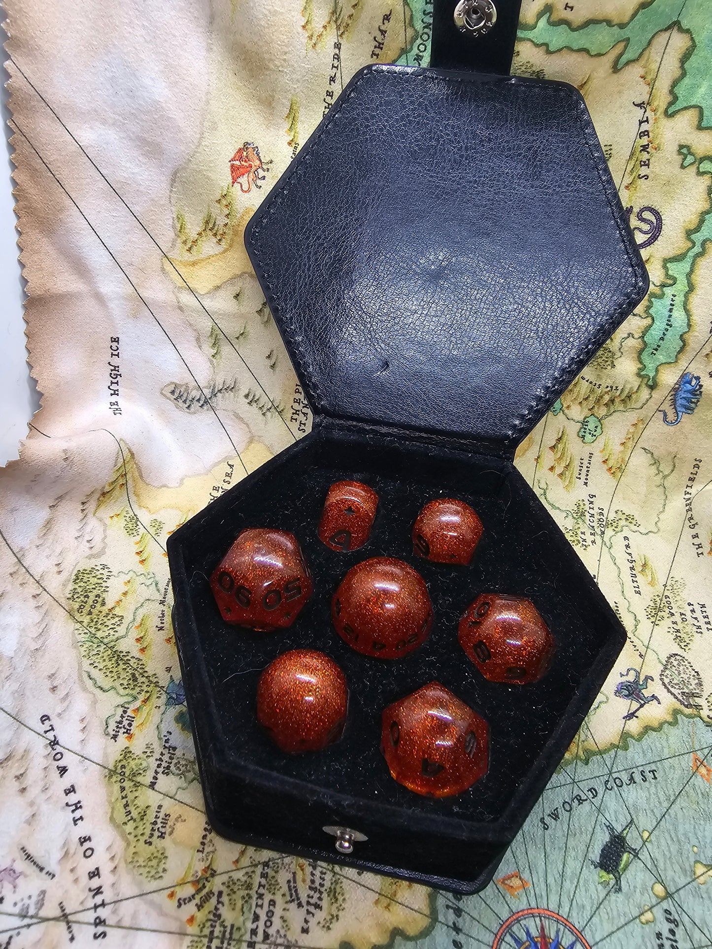 Pumpkin Spice Handmade Resin Orb Dice Set