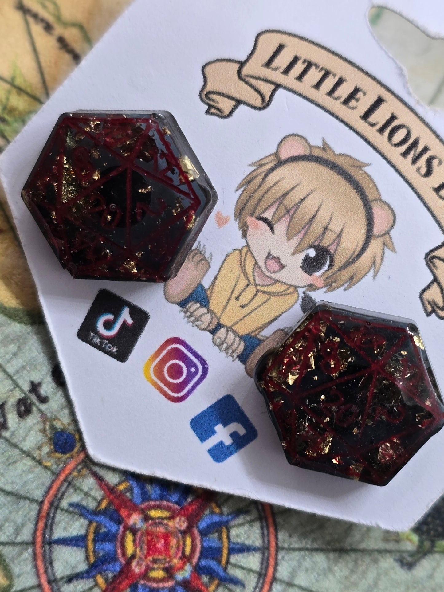 Ravenloft D20 earrings