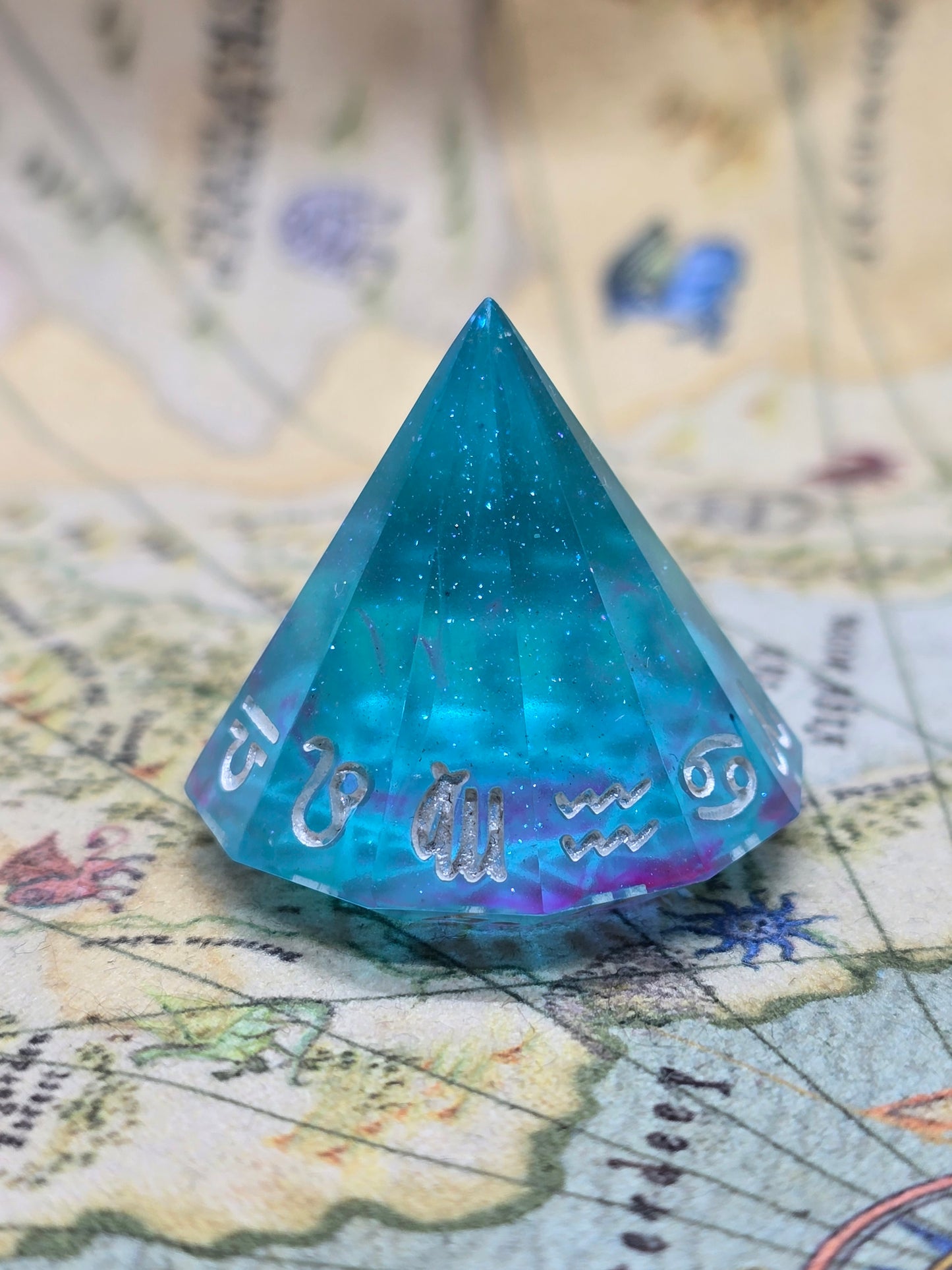 Spirit water zodiac D12 handmade dice