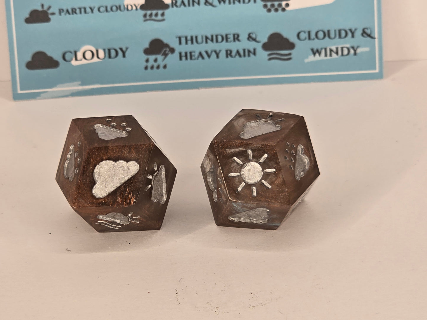 Handmade weather dice - copper