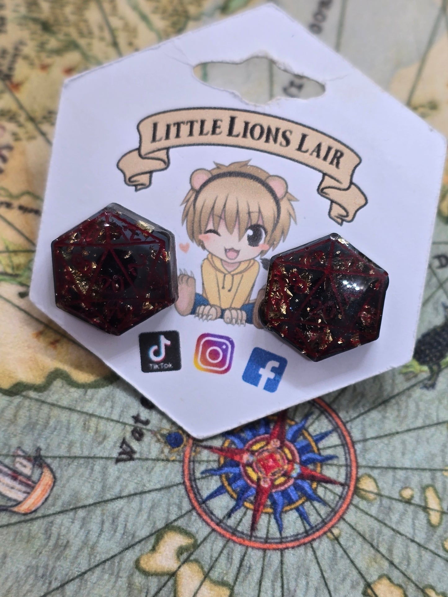 Ravenloft D20 earrings