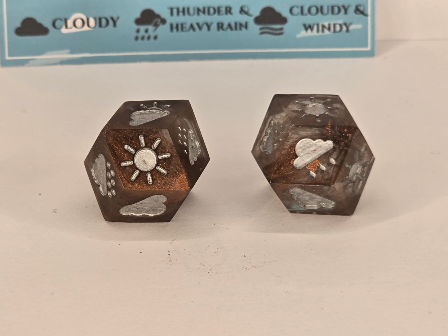 Handmade weather dice - copper