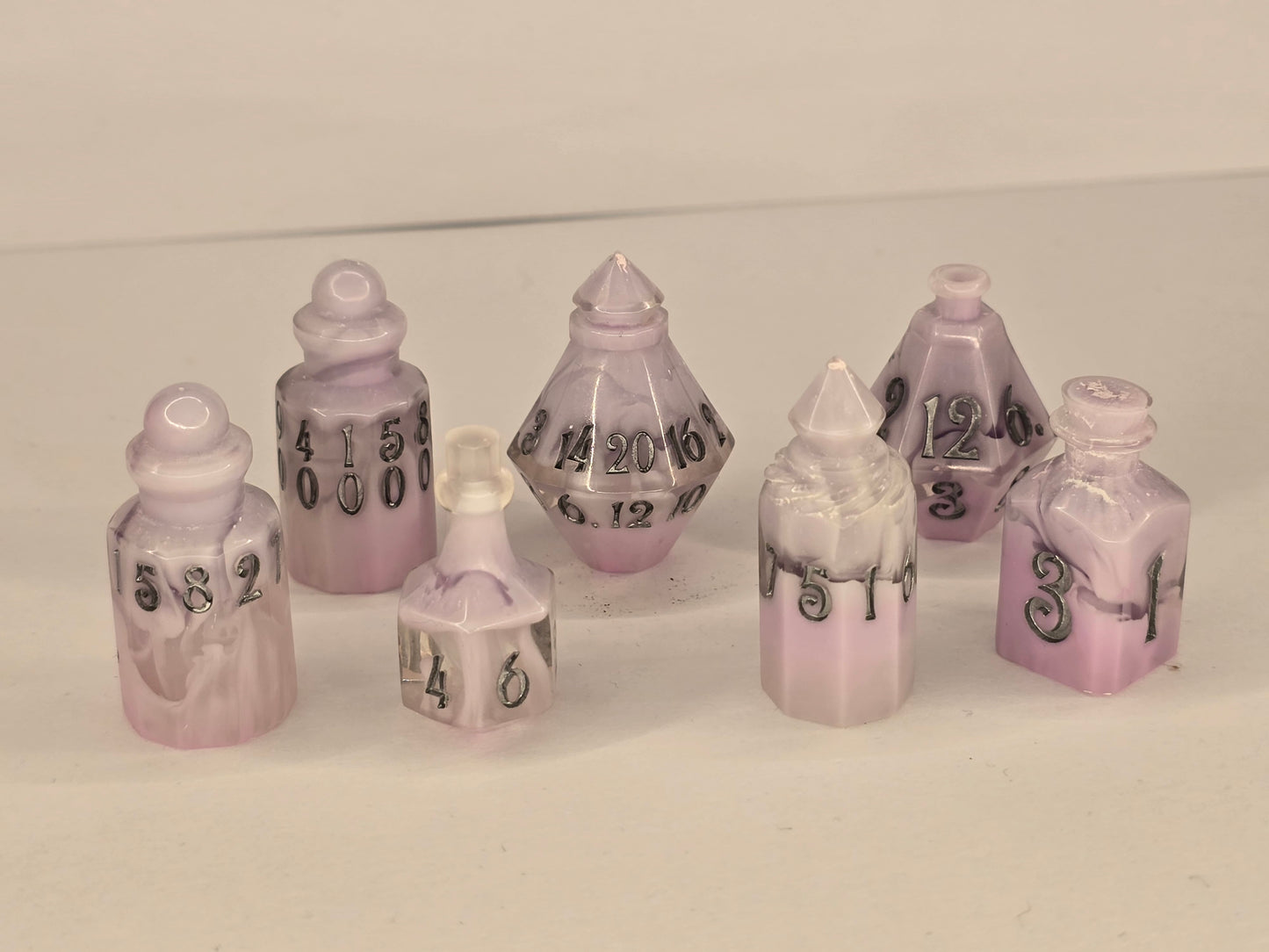 Pastel prettys handmade potion bottle dice set