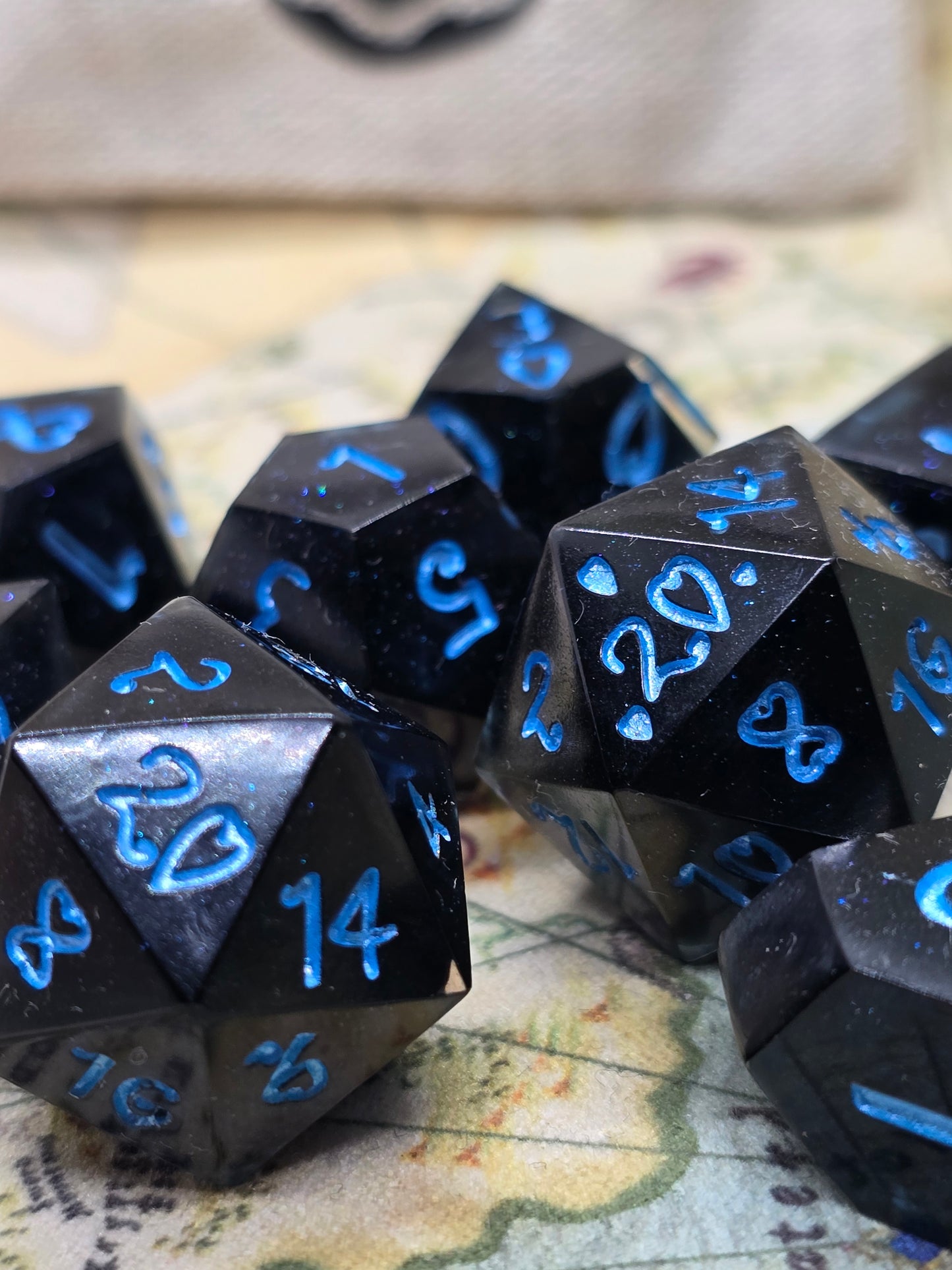 Astral hearts handmade 8 piece dice set