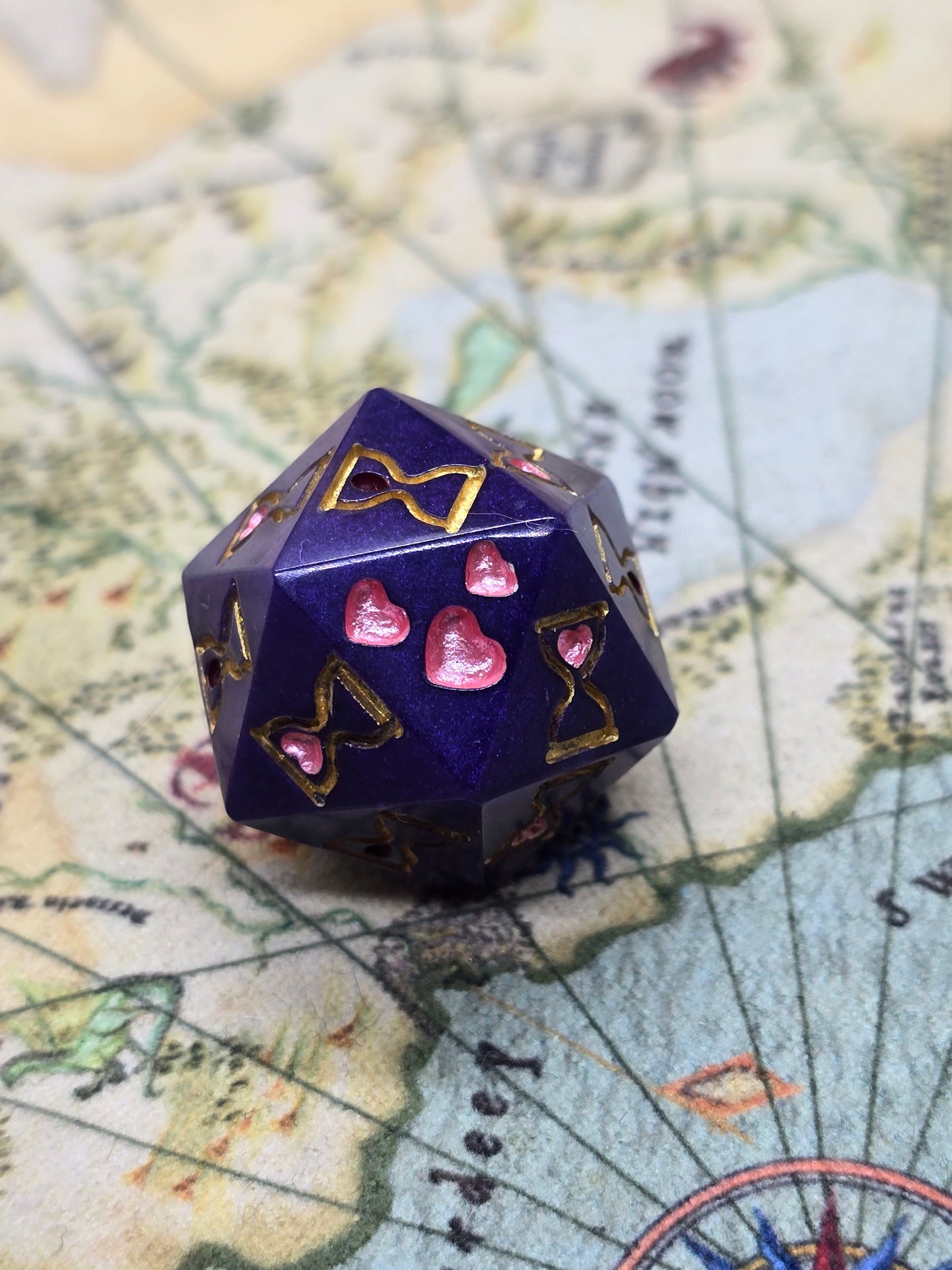 Purple nurple death save handmade dice