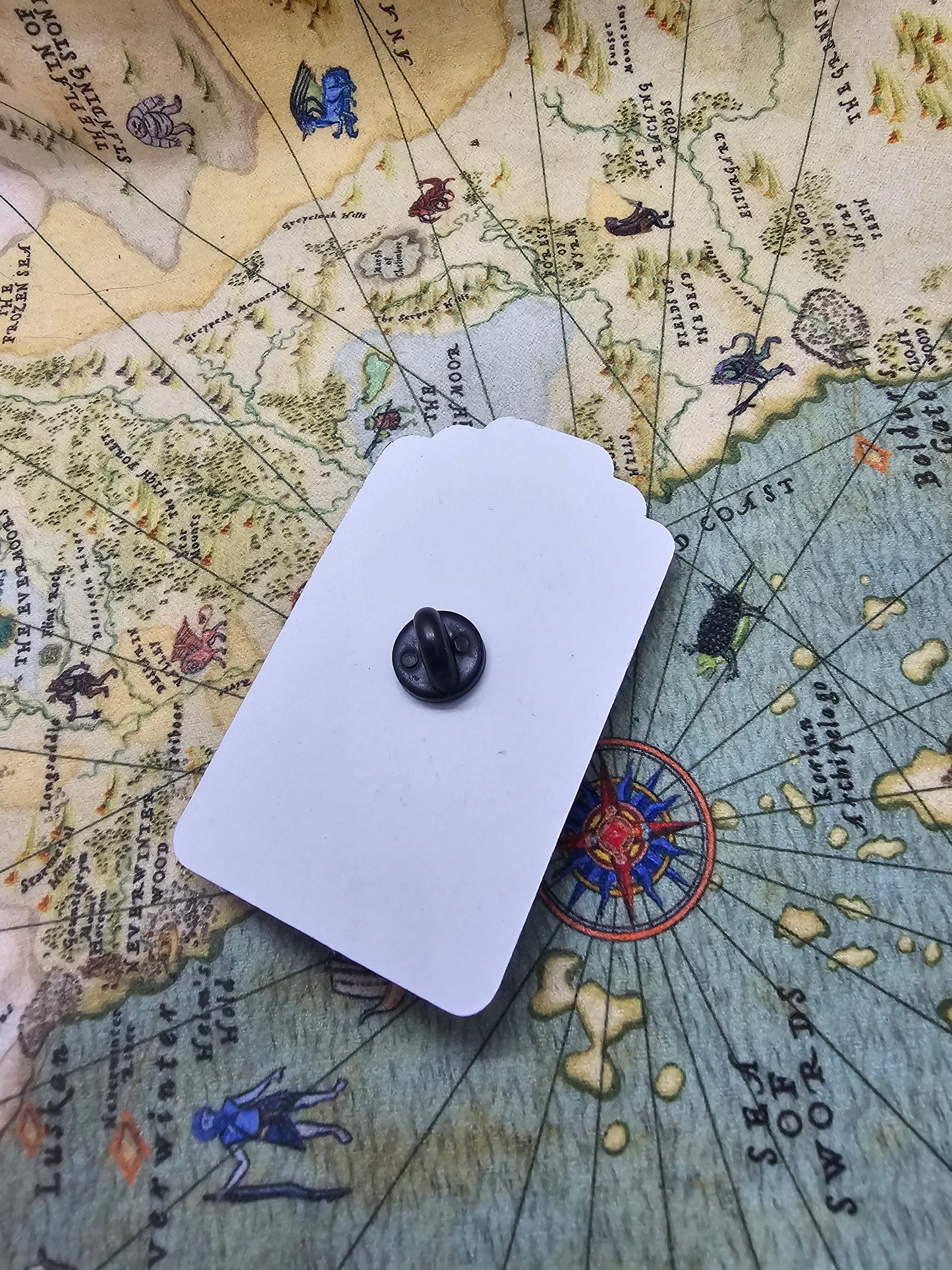 Seeker of dice pin badge