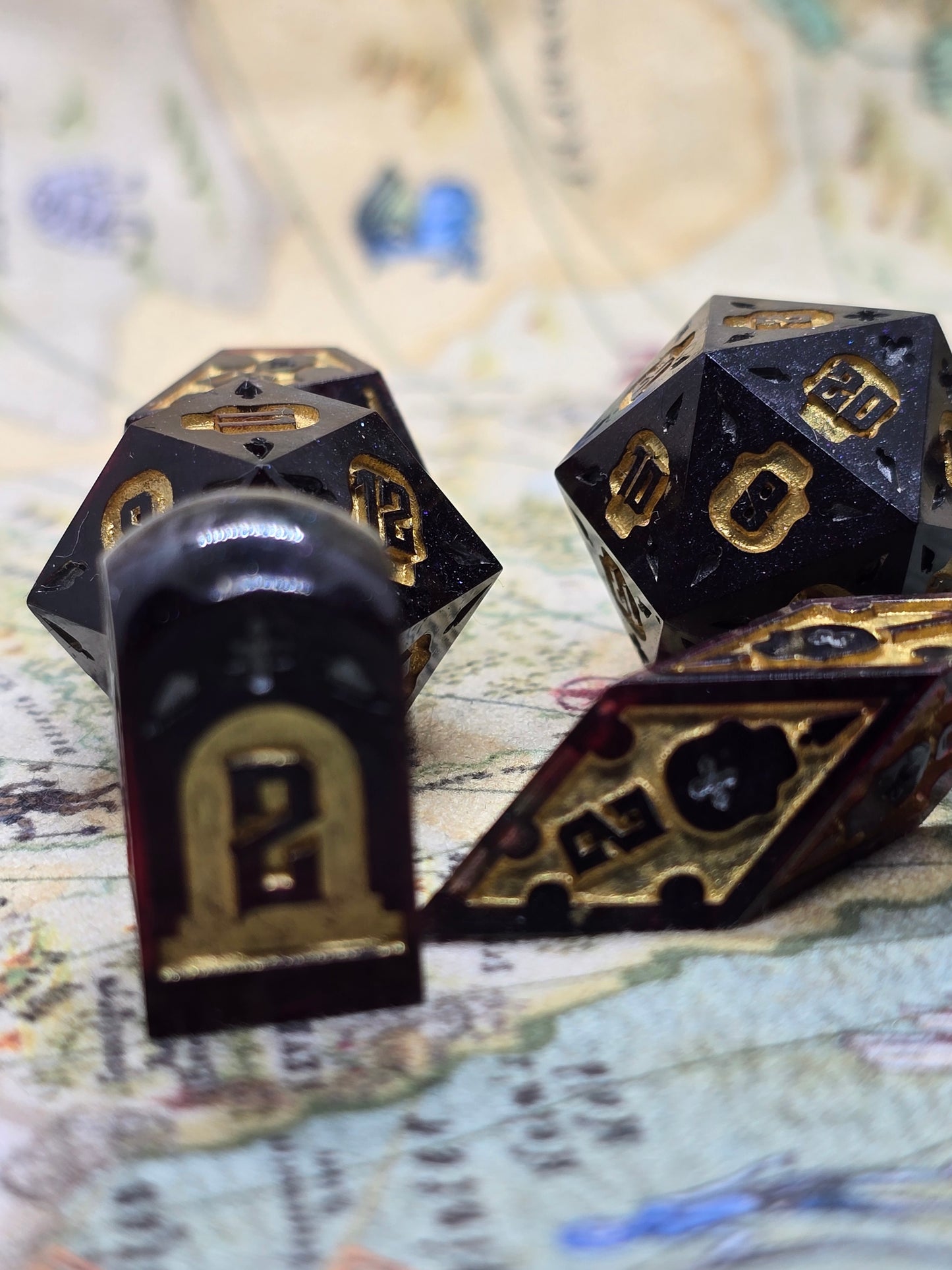 Dark blood Halloween handmade dice set