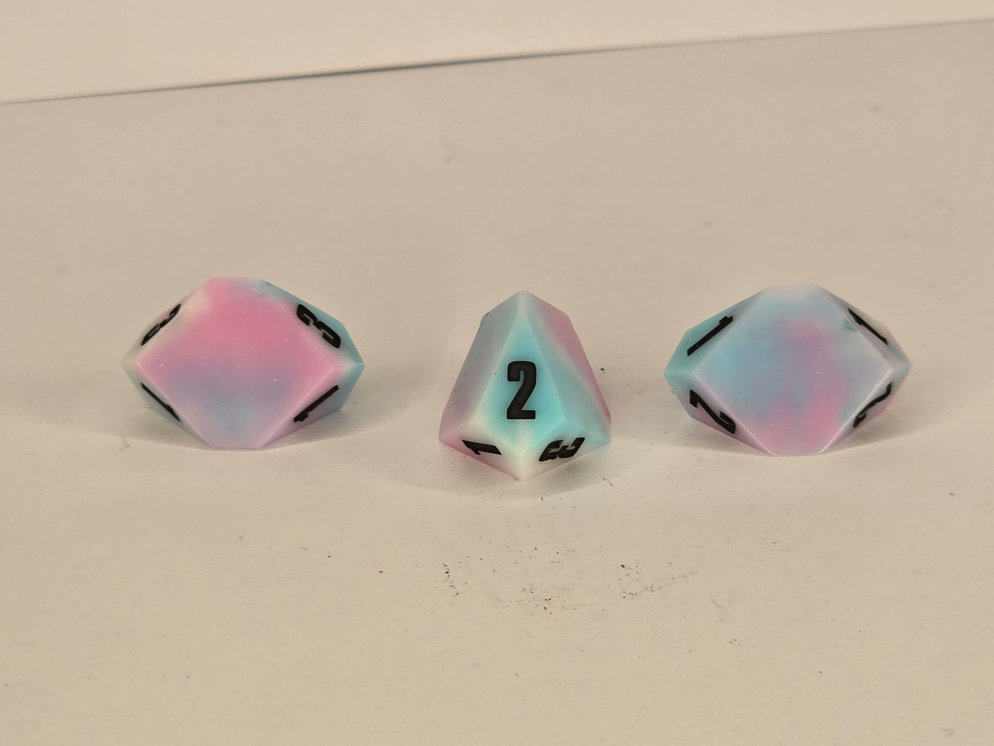 Trans flag inspired Handmade D3 dice