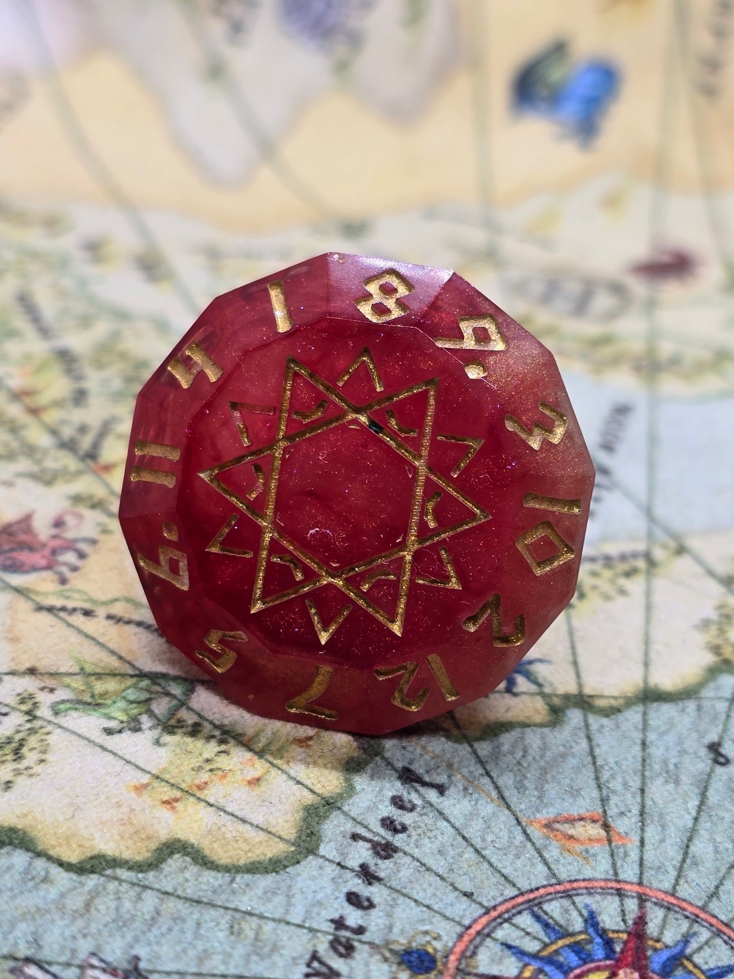 Blood in the snow zodiac D12 handmade dice