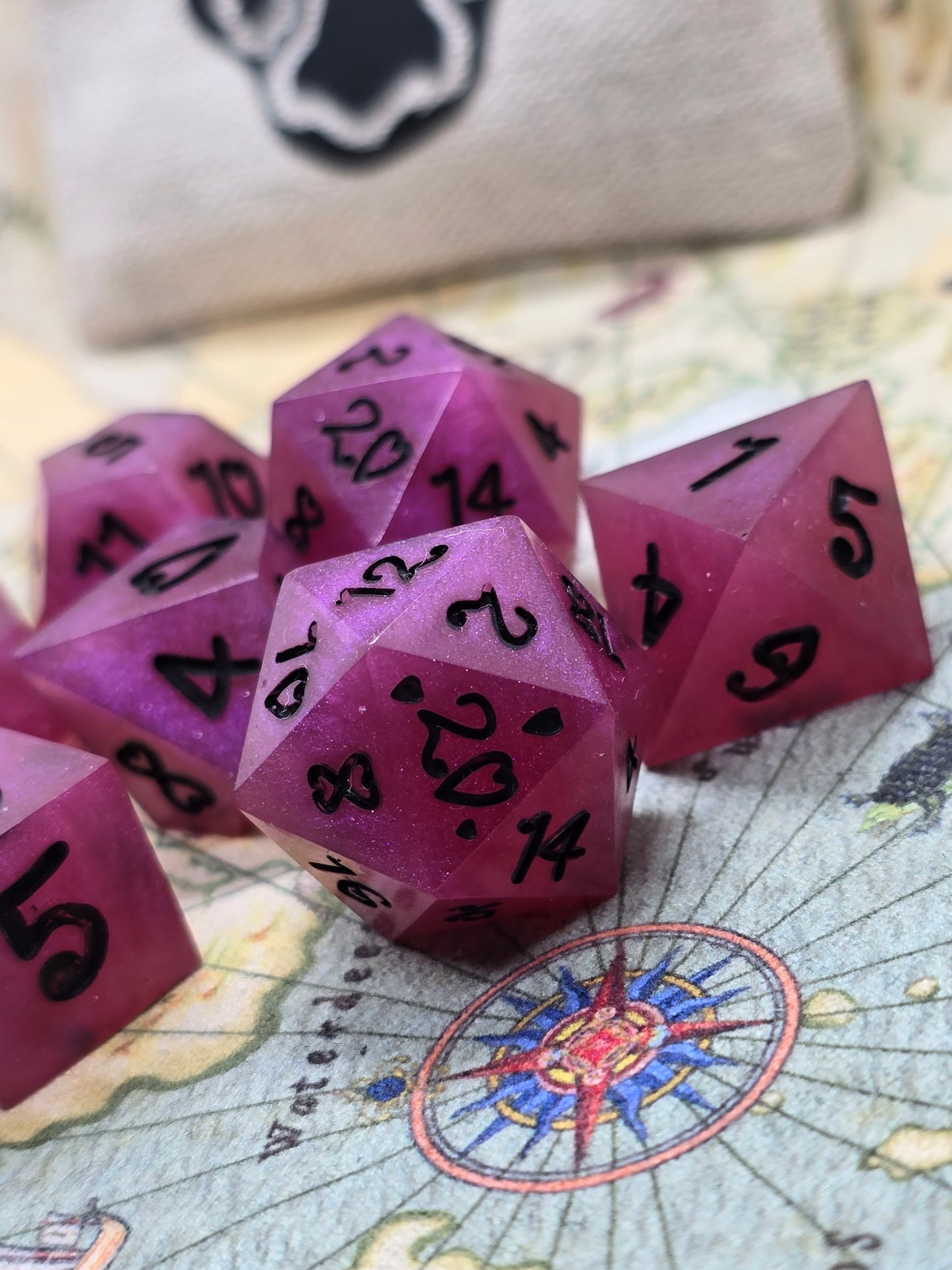 Barbie hearts handmade 8 piece dice set