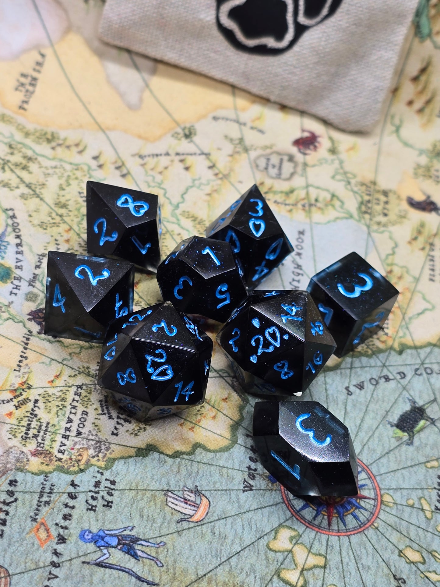 Astral hearts handmade 8 piece dice set