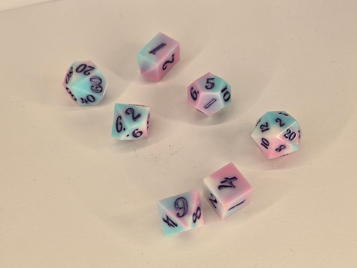 Trans pride handmade dice set