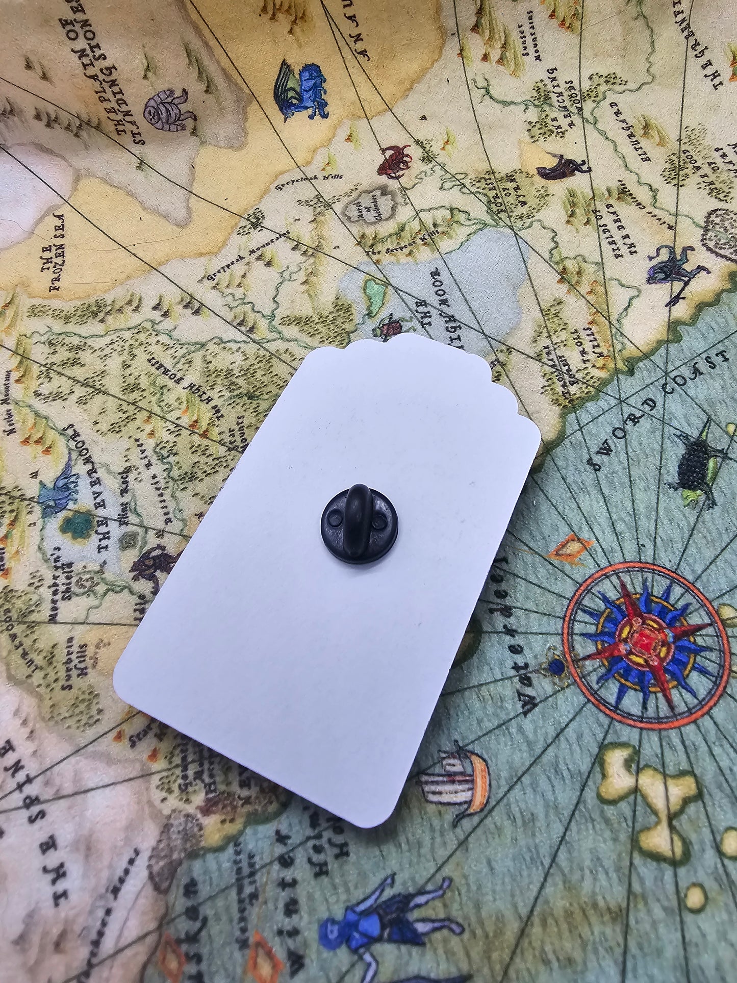 Seeker of dice pin badge