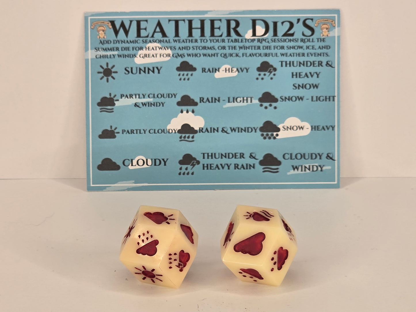 Bones? Handmade weather dice