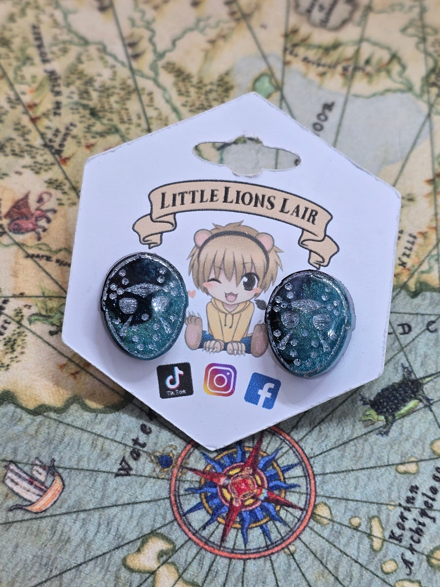 Hockey mask killer earrings