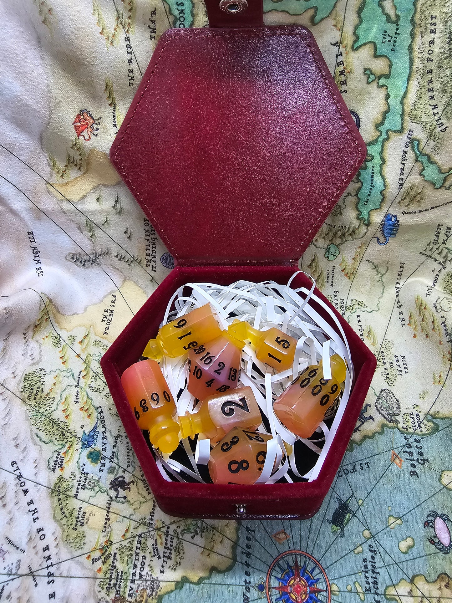 Summer cocktail 7 peice handmade potion bottle dice