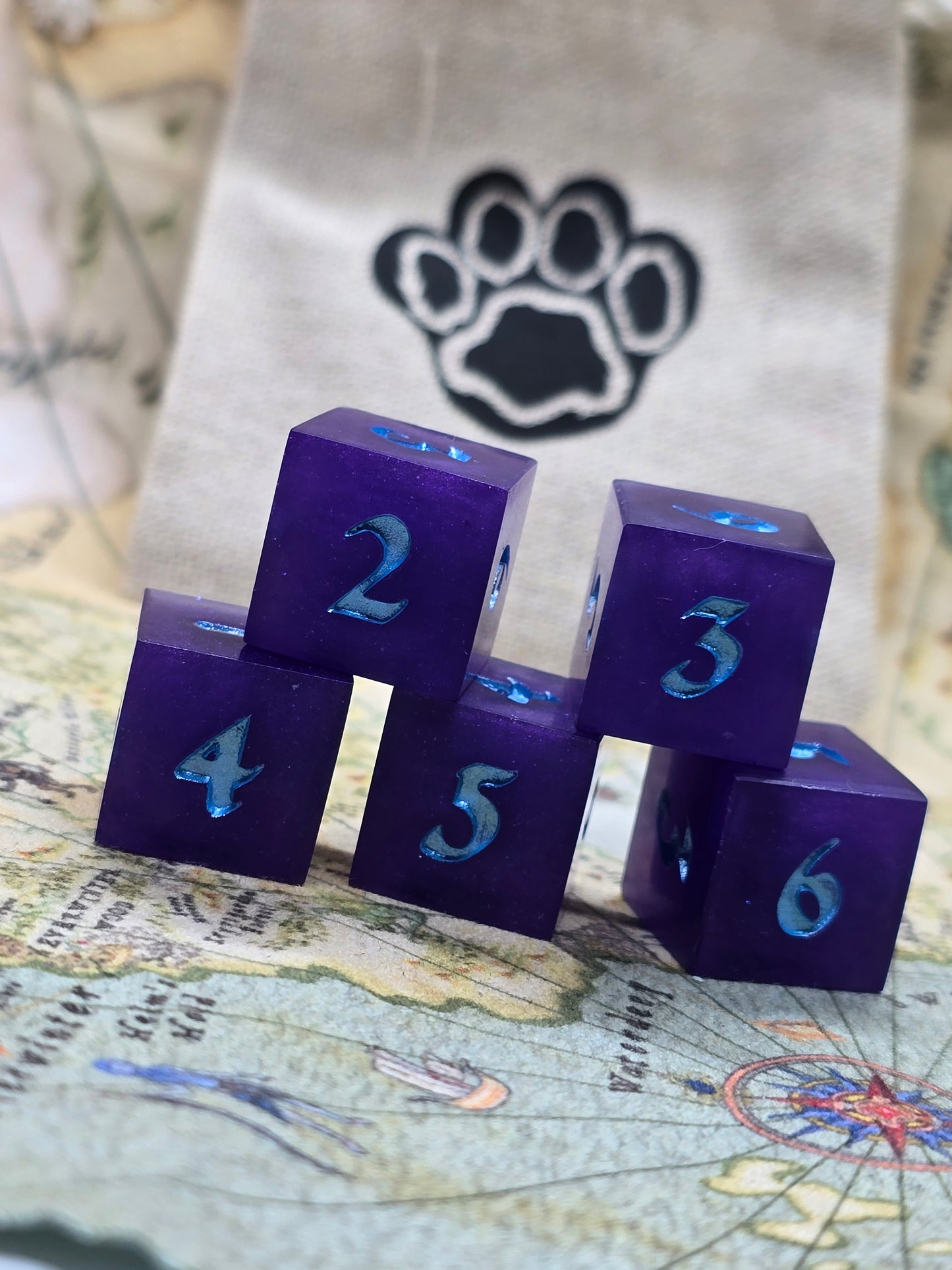 Purple tricks. Handmade 5 X D6