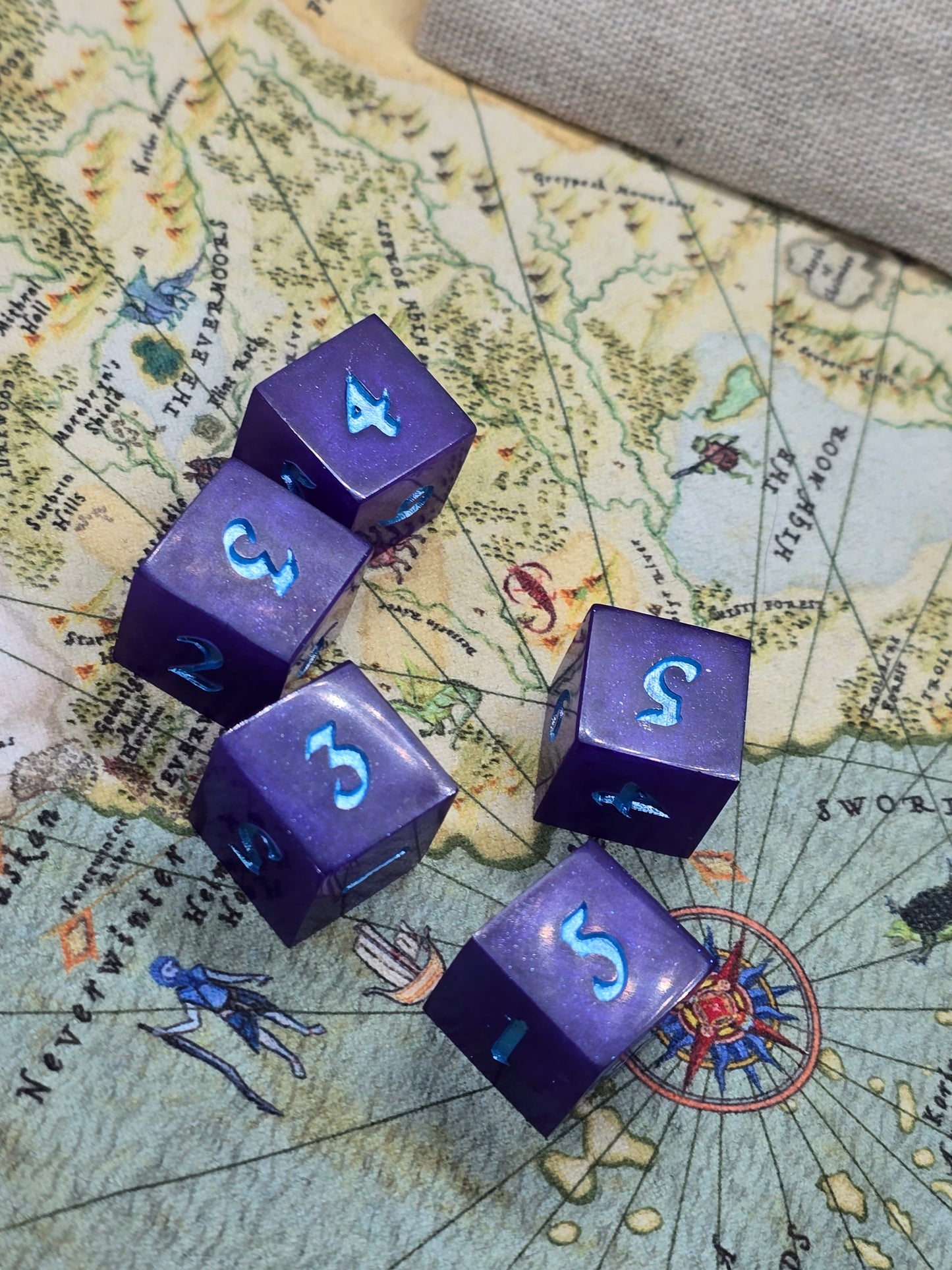 Purple tricks. Handmade 5 X D6
