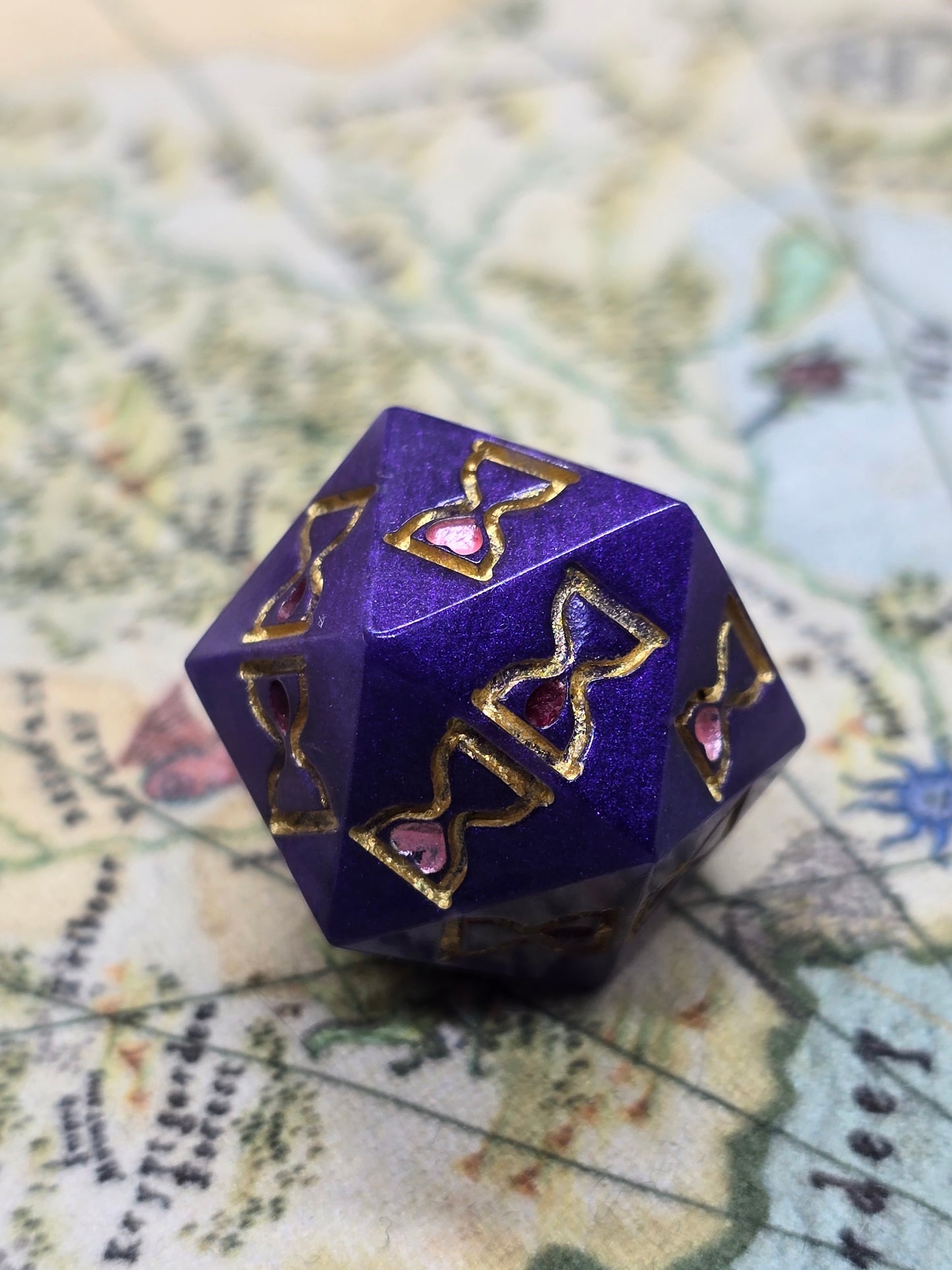 Purple nurple death save handmade dice