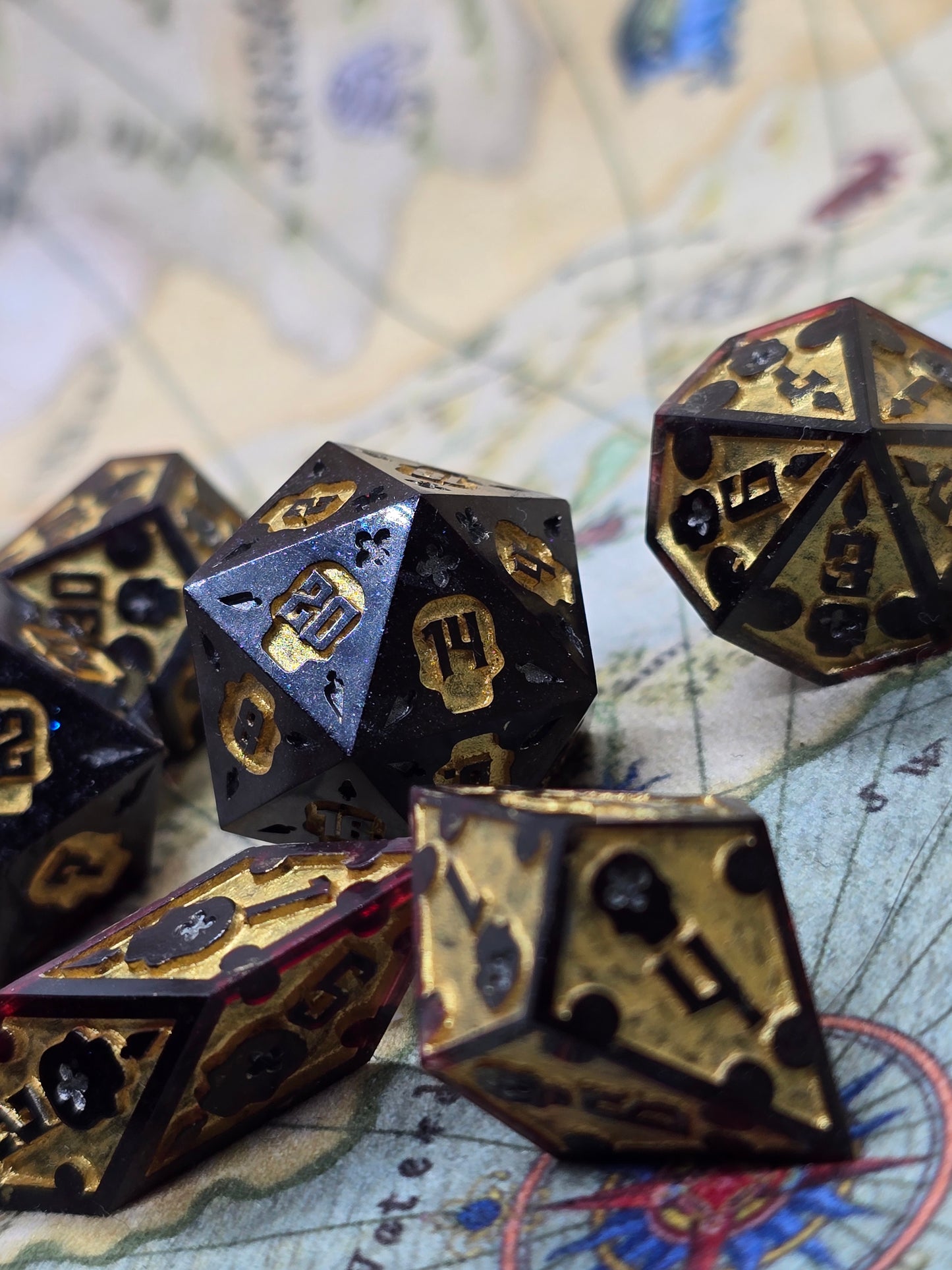 Dark blood Halloween handmade dice set