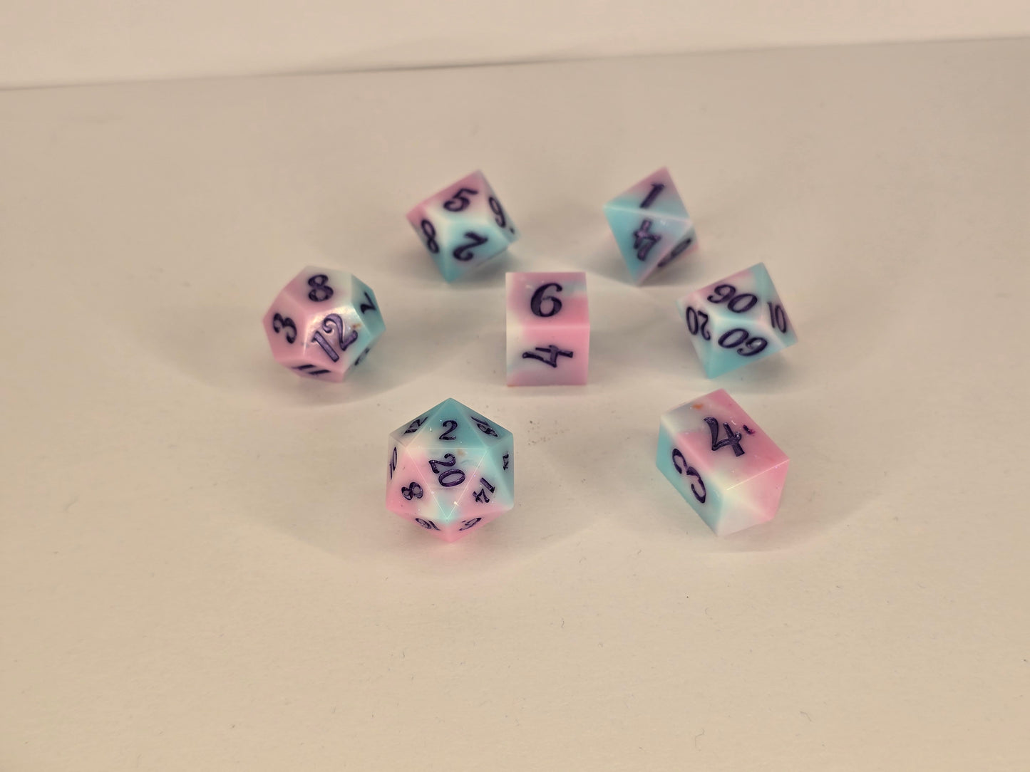 Trans pride handmade dice set