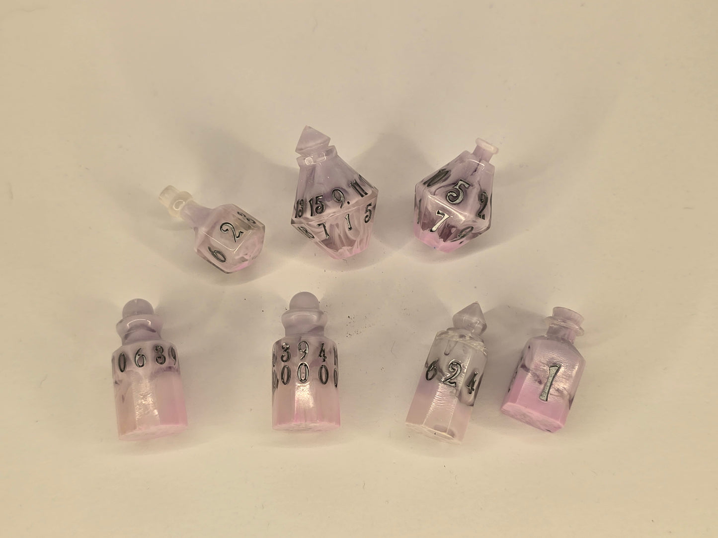 Pastel prettys handmade potion bottle dice set
