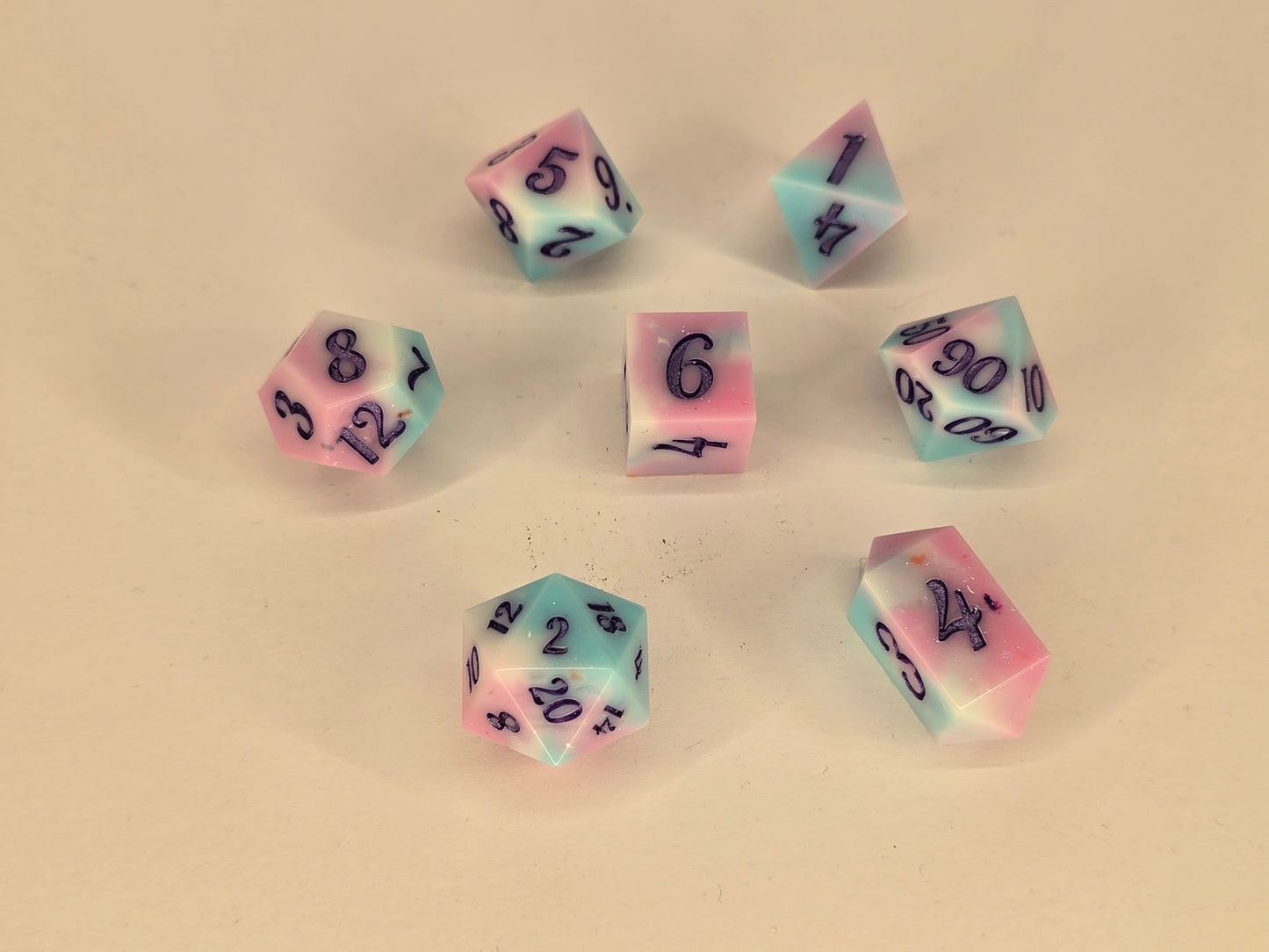 Trans pride handmade dice set
